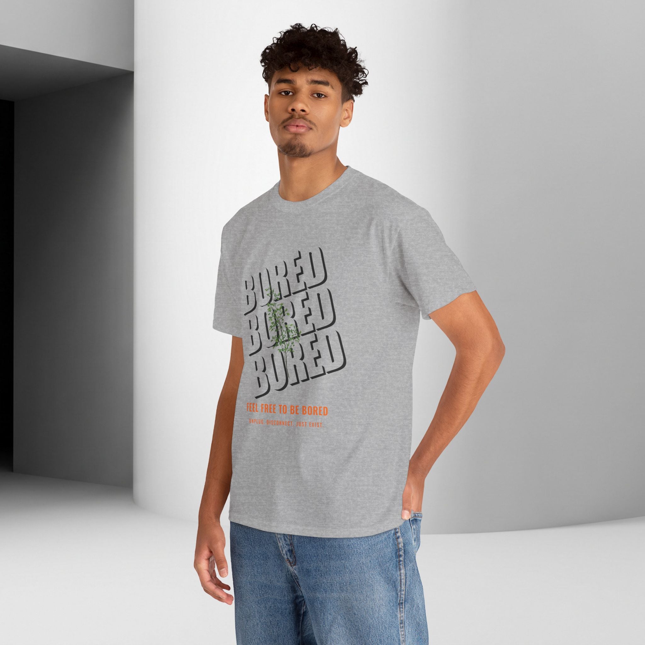 Unisex Botanical Tee — "Feel Free to Be Bored" Graphic T-Shirt
