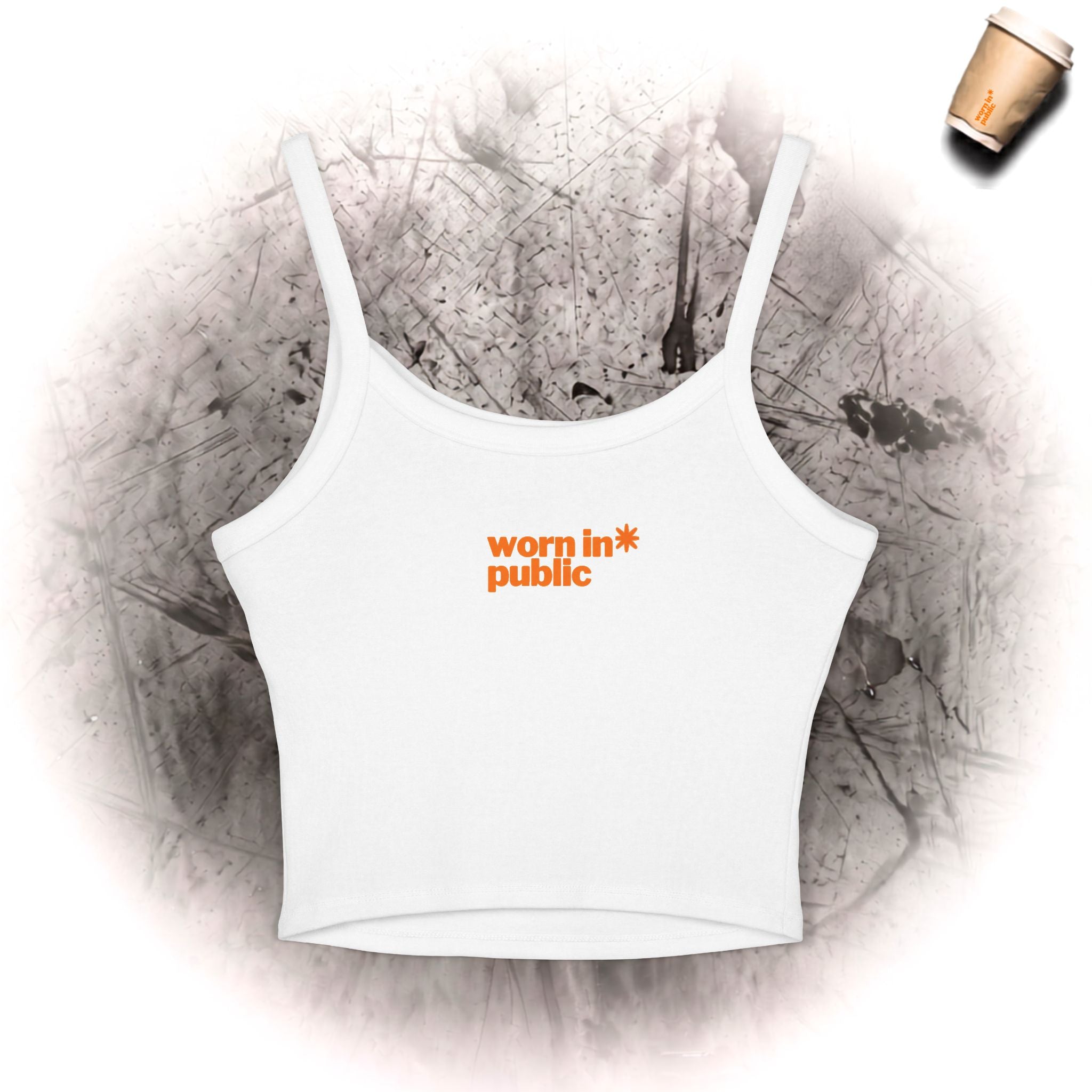 Kein Filter hier Spaghettiträger-Tanktop | Bunter Blasen-Schriftzug-Slogan