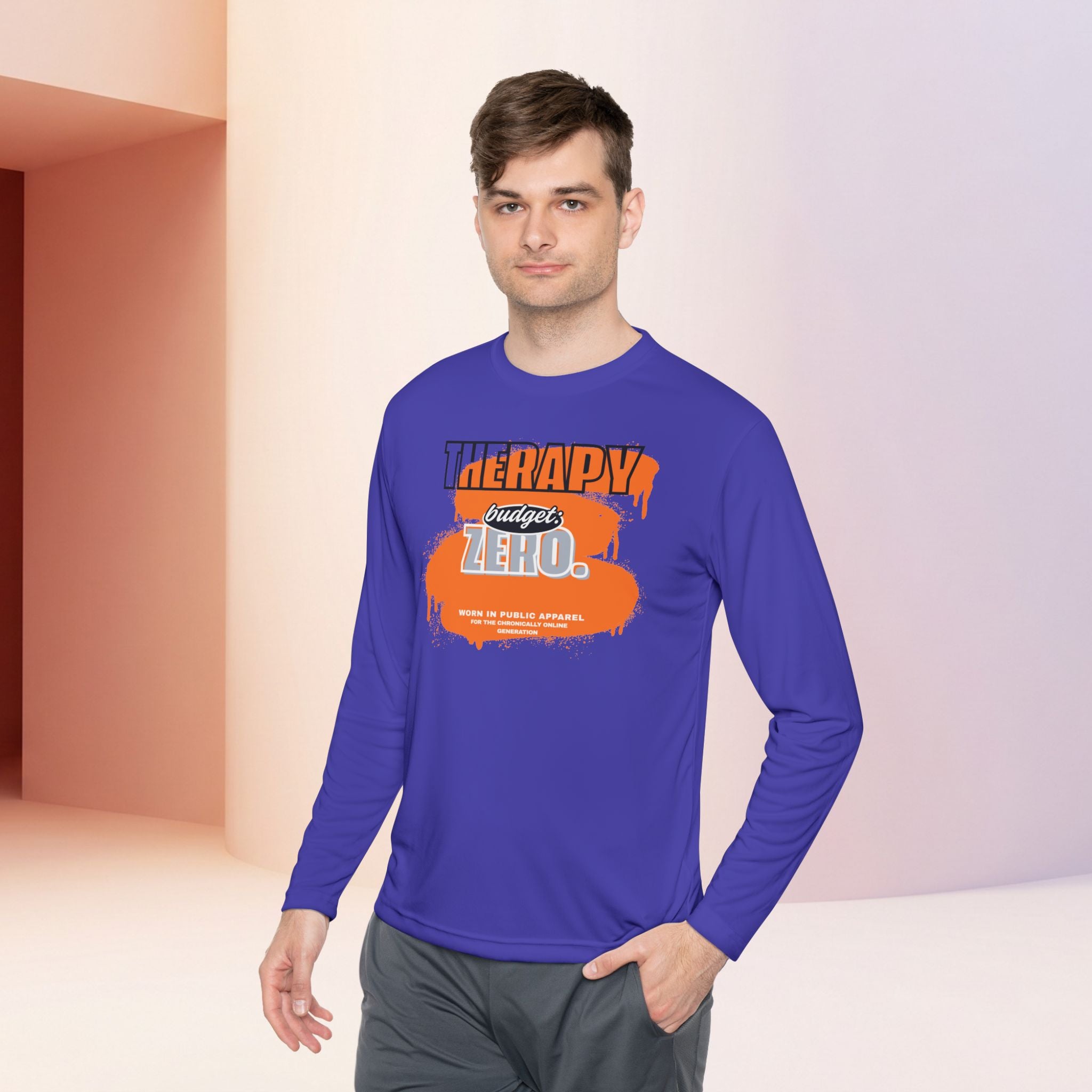 Therapy Budget Zero Long Sleeve Tee | Funny Mental Health Humor Shirt