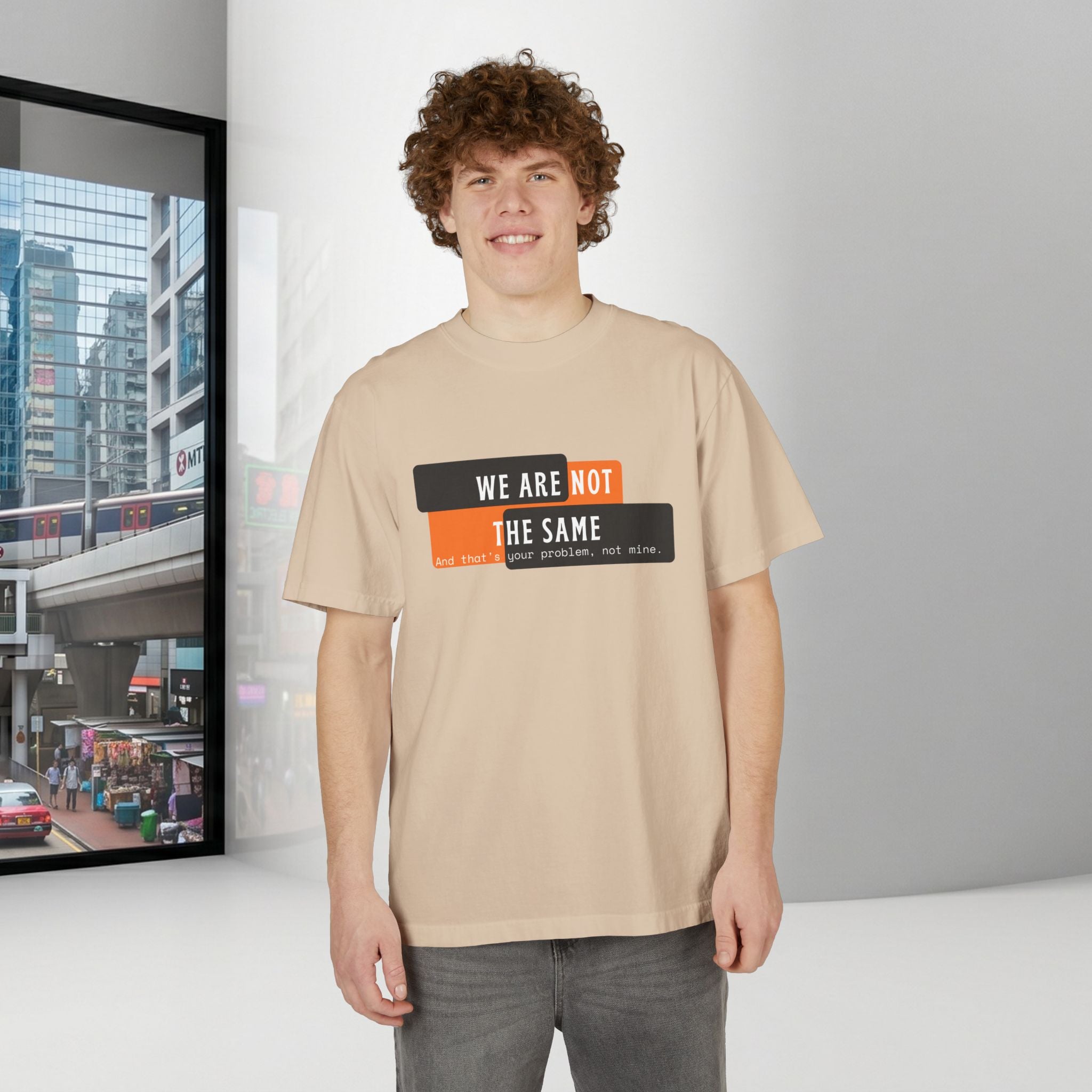 We Are Not The Same Shoulder Drop T-Shirt | Oversized Statement Graphic Tee