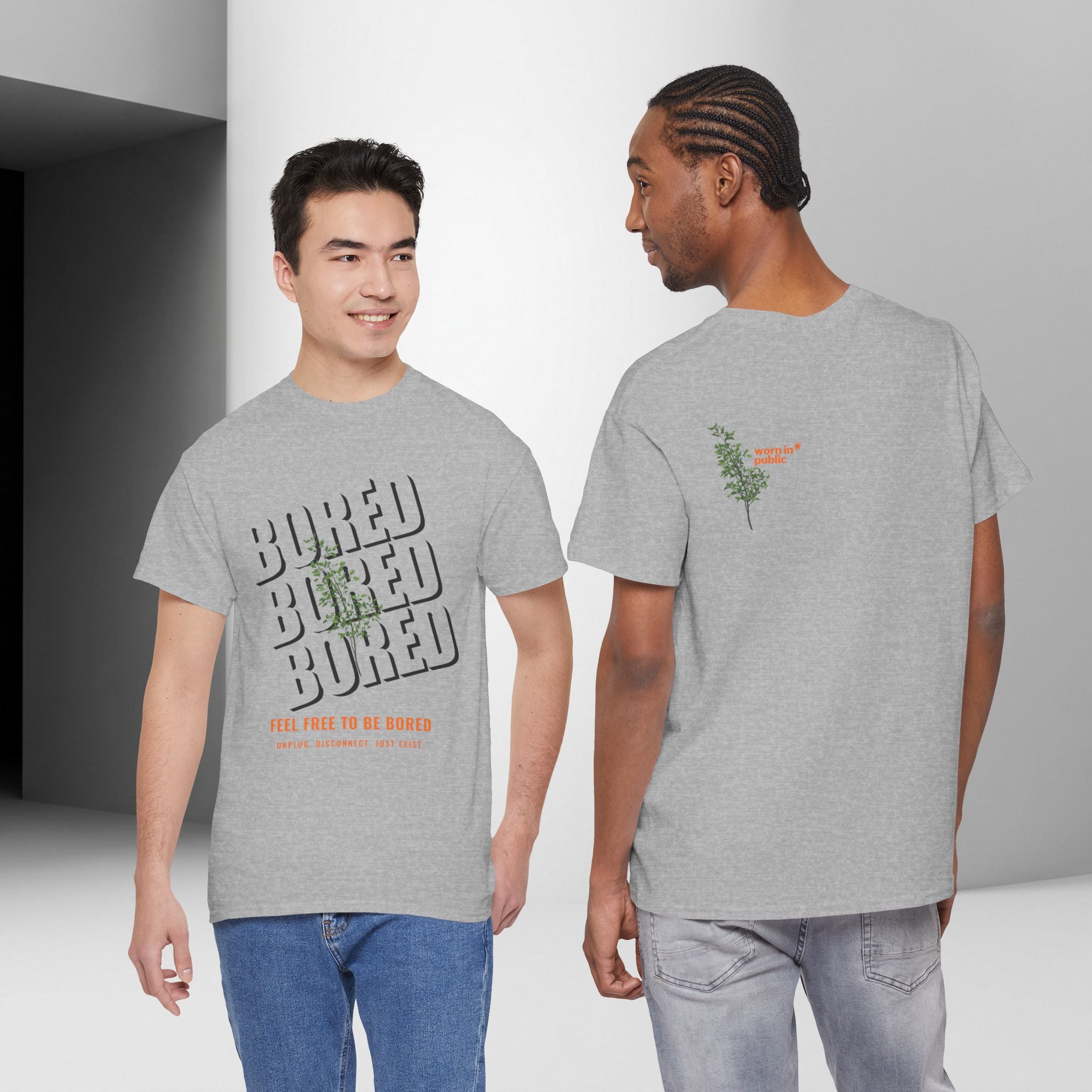 Unisex Botanical Tee — "Feel Free to Be Bored" Graphic T-Shirt