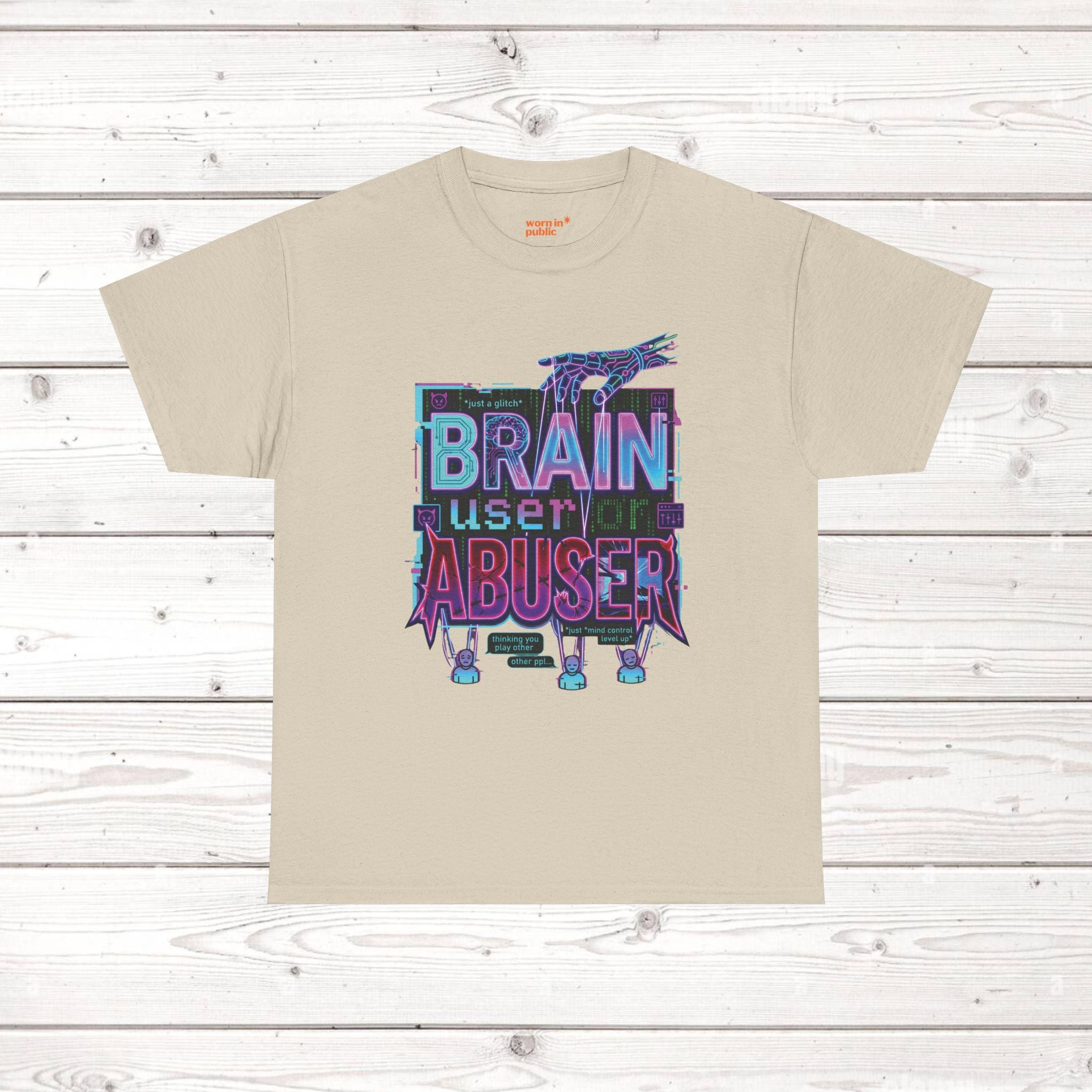 Brain User or Abuser GEN Z Unisex Tee — Retro Cyberpunk "Use Your Brain" Graphic T-Shirt