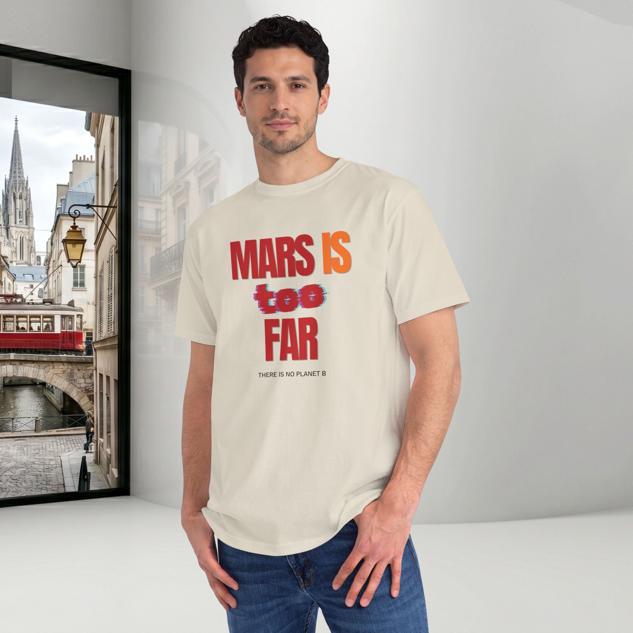 Mars Is Too Far ORGANIC T-Shirt — Retro Space Graphic Tee