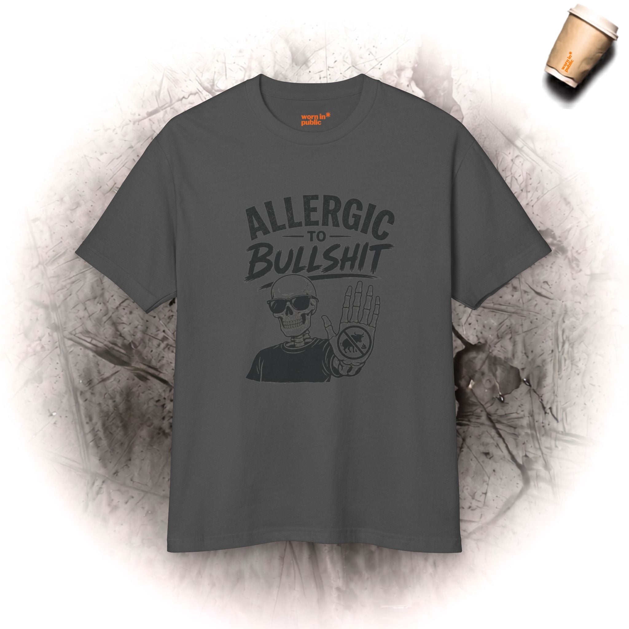 Allergic to Bullshit Unisex Tee — Graphic Skull Hand Tee
