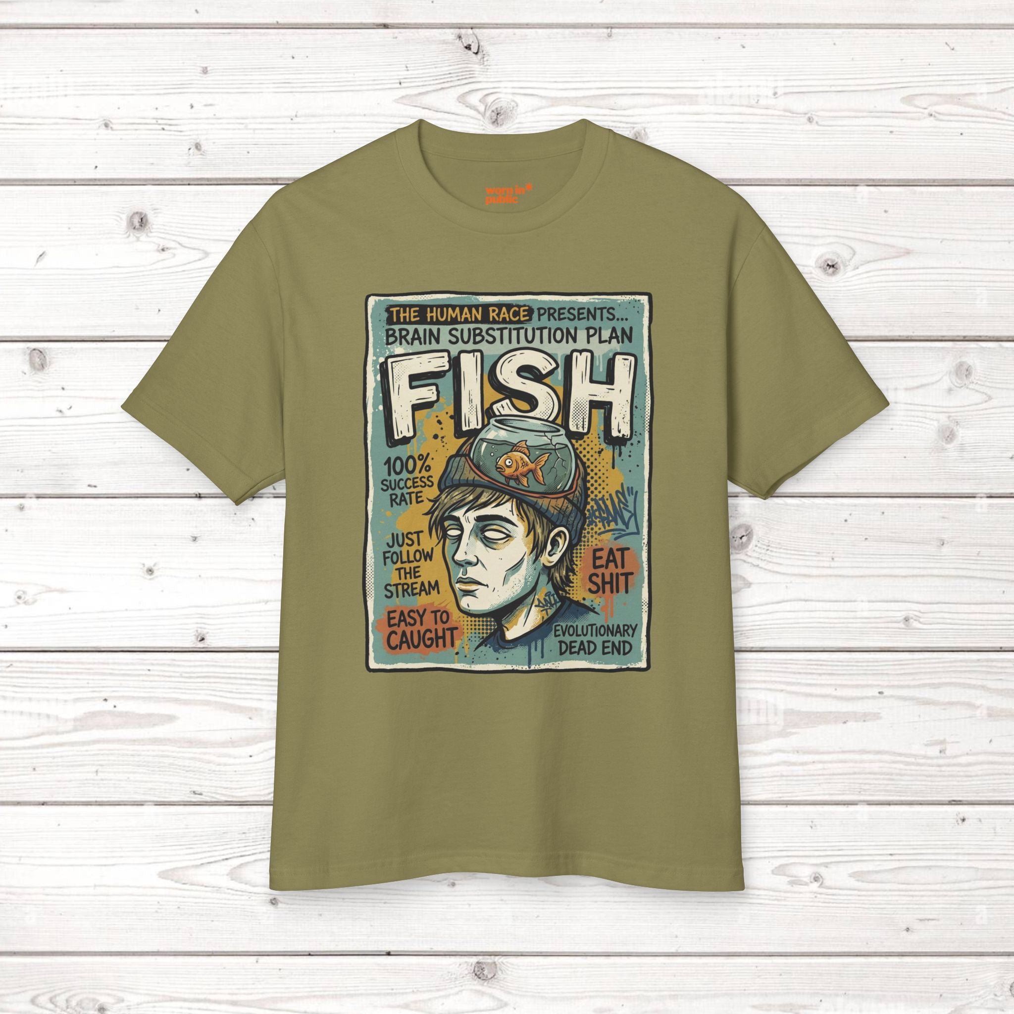 Fish Brain | Unisex Vintage Surreal Graphic Tee