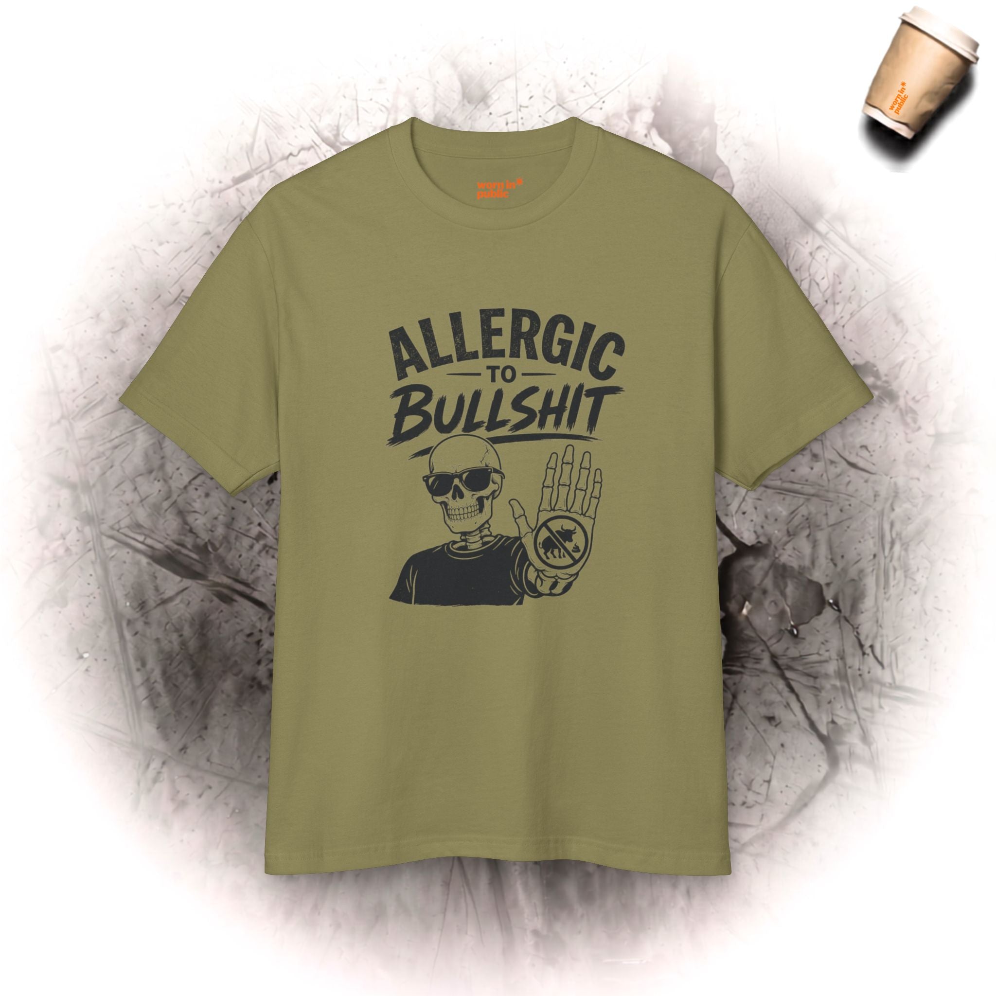 Allergic to Bullshit Unisex Tee — Graphic Skull Hand Tee