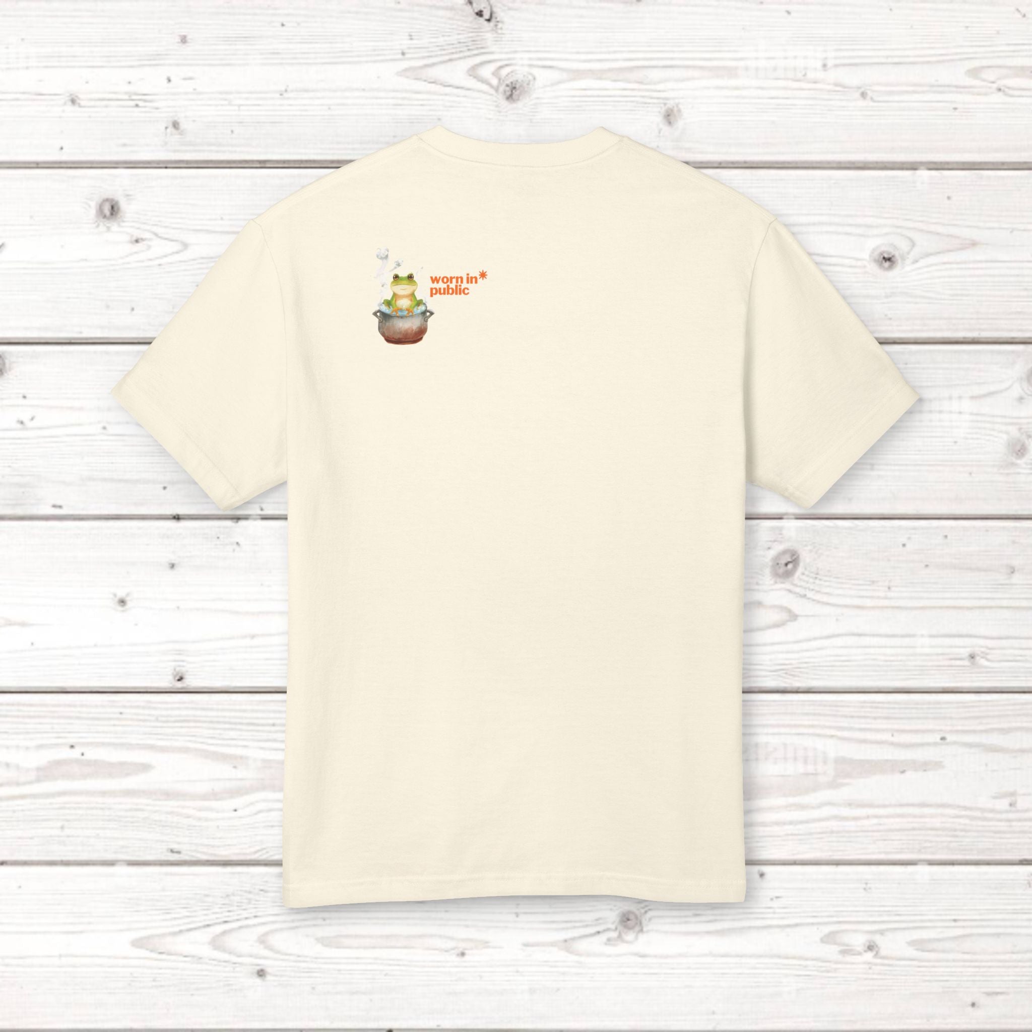 Graphic Unisex Tee — 'We Are Just The Frog in the Boiling Water' Funny Frog Shirt