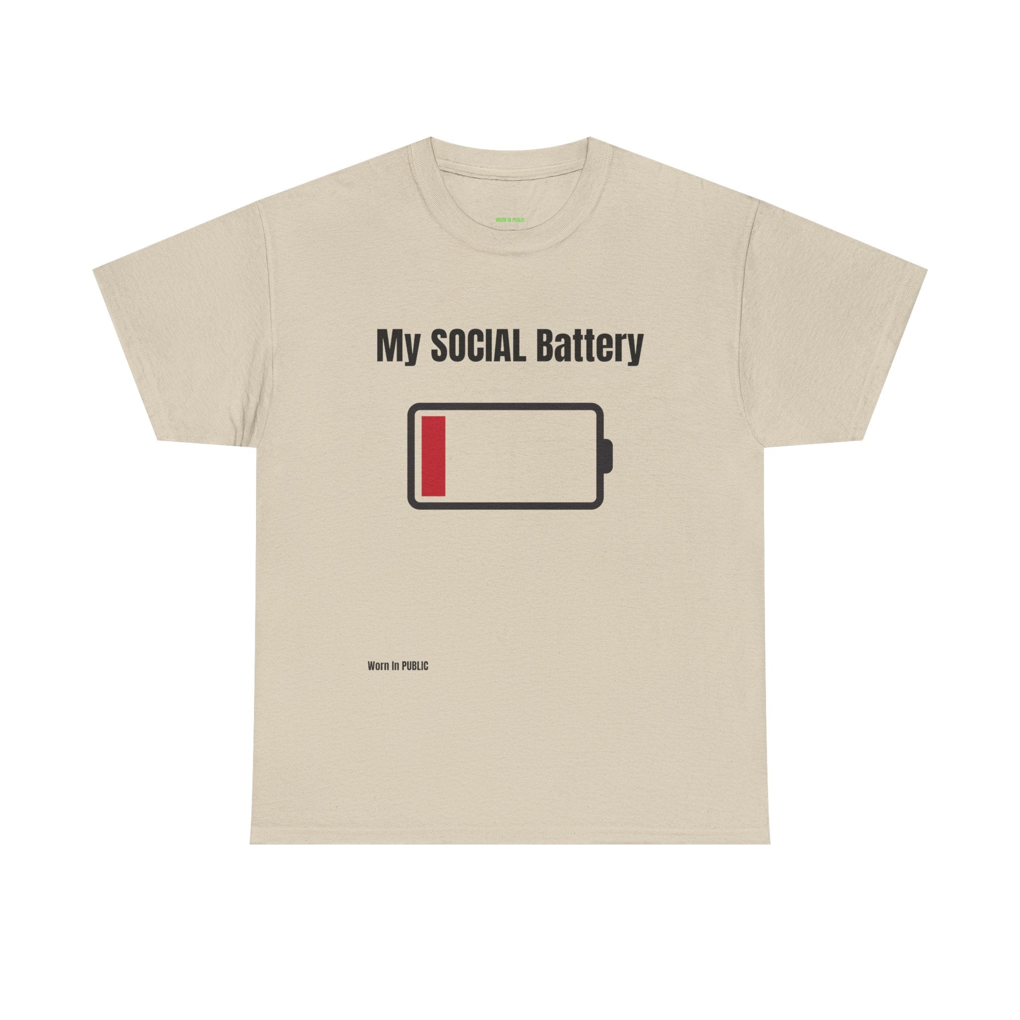 Low Battery Social Battery T-Shirt | Funny Introvert Graphic Tee