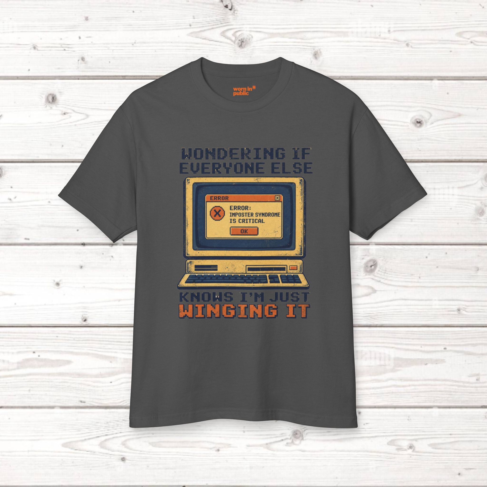 Winging It Retro Computer Unisex Tee — Funny Vintage Tech Graphic T-Shirt