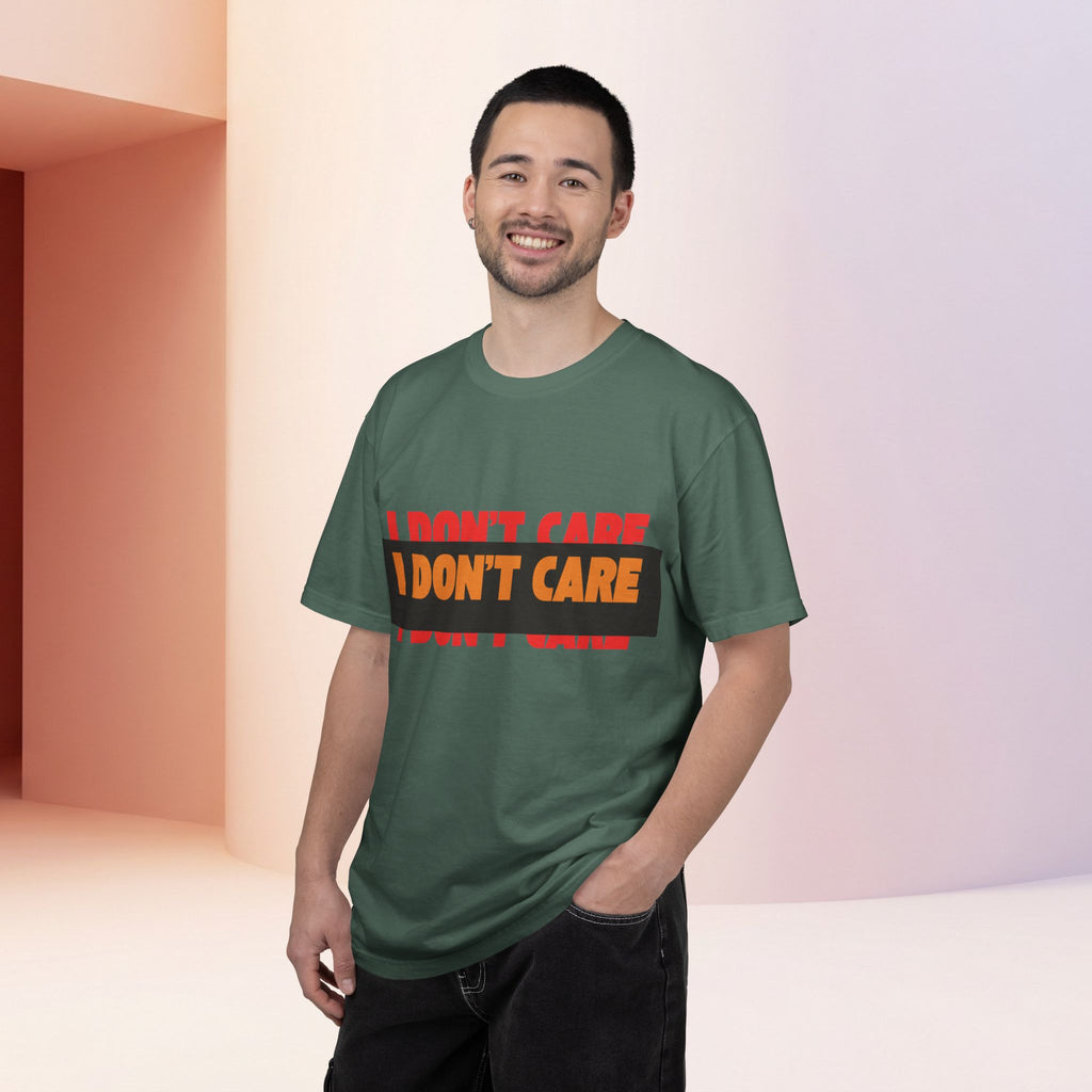 I Don't Care Graphic T-Shirt | Bold Statement Tee with 'I DON'T CARE' Print