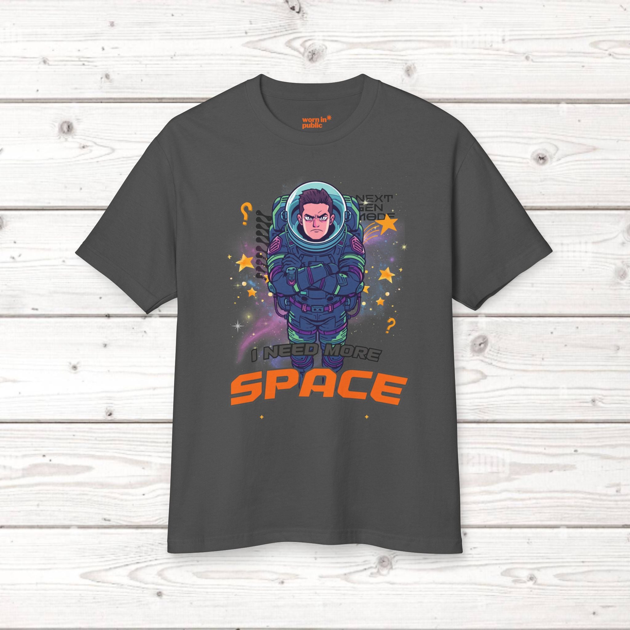 Unisex T-Shirt mit Weltraum-Grafik | I Need Space Astronauten-Shirt