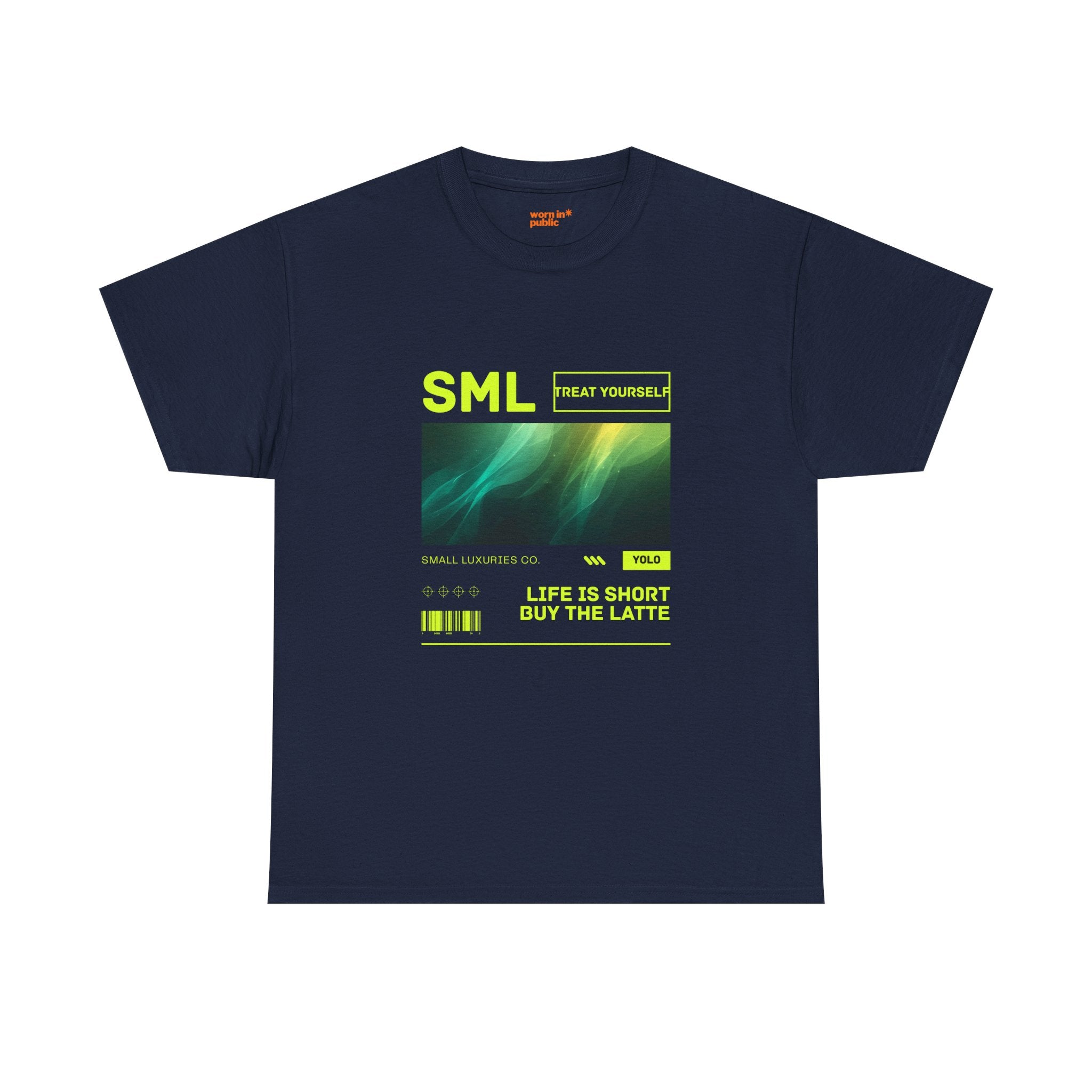 Luxuries of Life Neon Abstract Wave T-Shirt | Barcode Graphic Tee