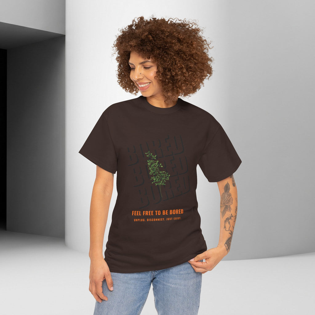 Unisex Botanical Tee — "Feel Free to Be Bored" Graphic T-Shirt
