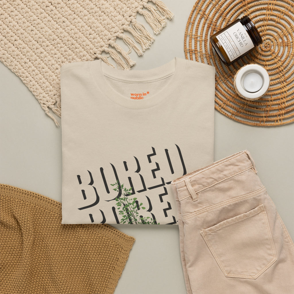 Unisex Botanical Tee — "Feel Free to Be Bored" Graphic T-Shirt