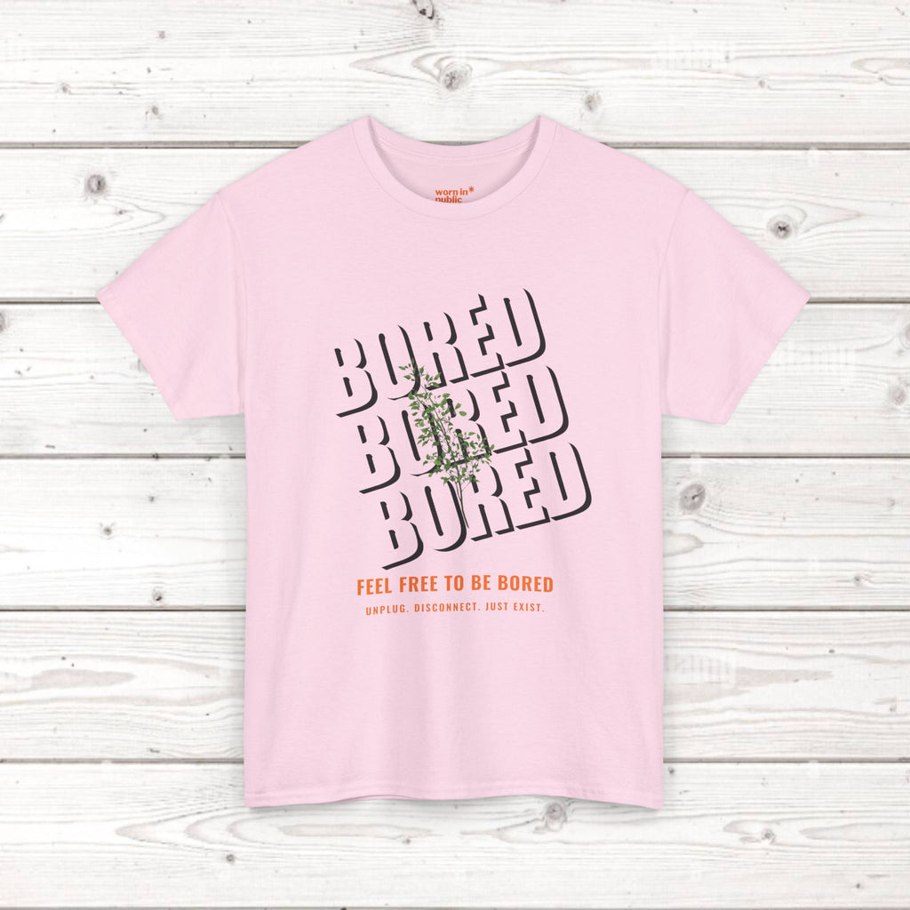 Unisex Botanical Tee — "Feel Free to Be Bored" Graphic T-Shirt