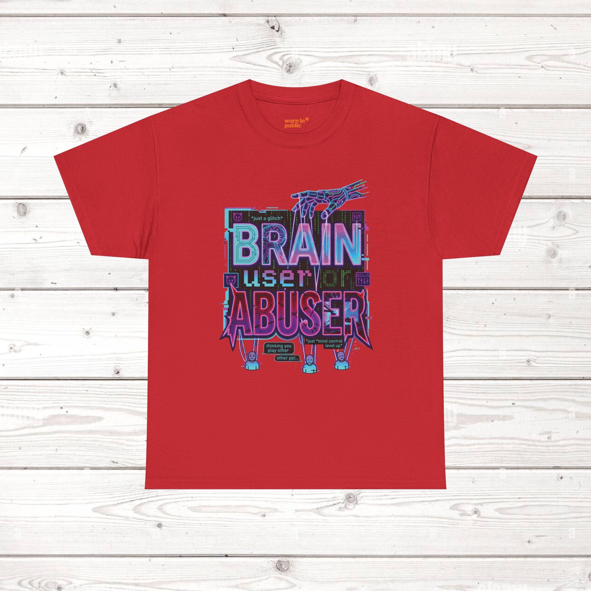 Brain User or Abuser GEN Z Unisex Tee — Retro Cyberpunk "Use Your Brain" Graphic T-Shirt