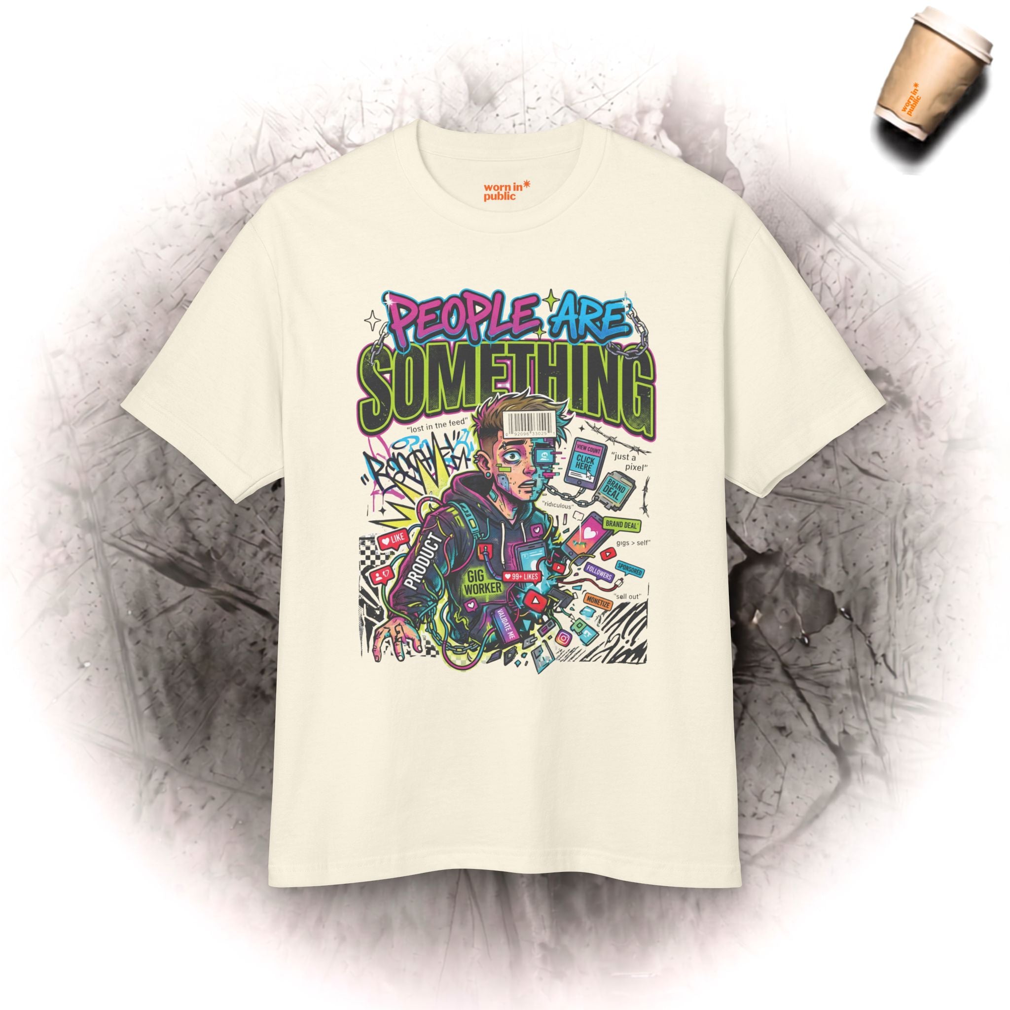 Menschen Sind Etwas | Unisex Retro Cyber Pop Art Grafik-T-Shirt