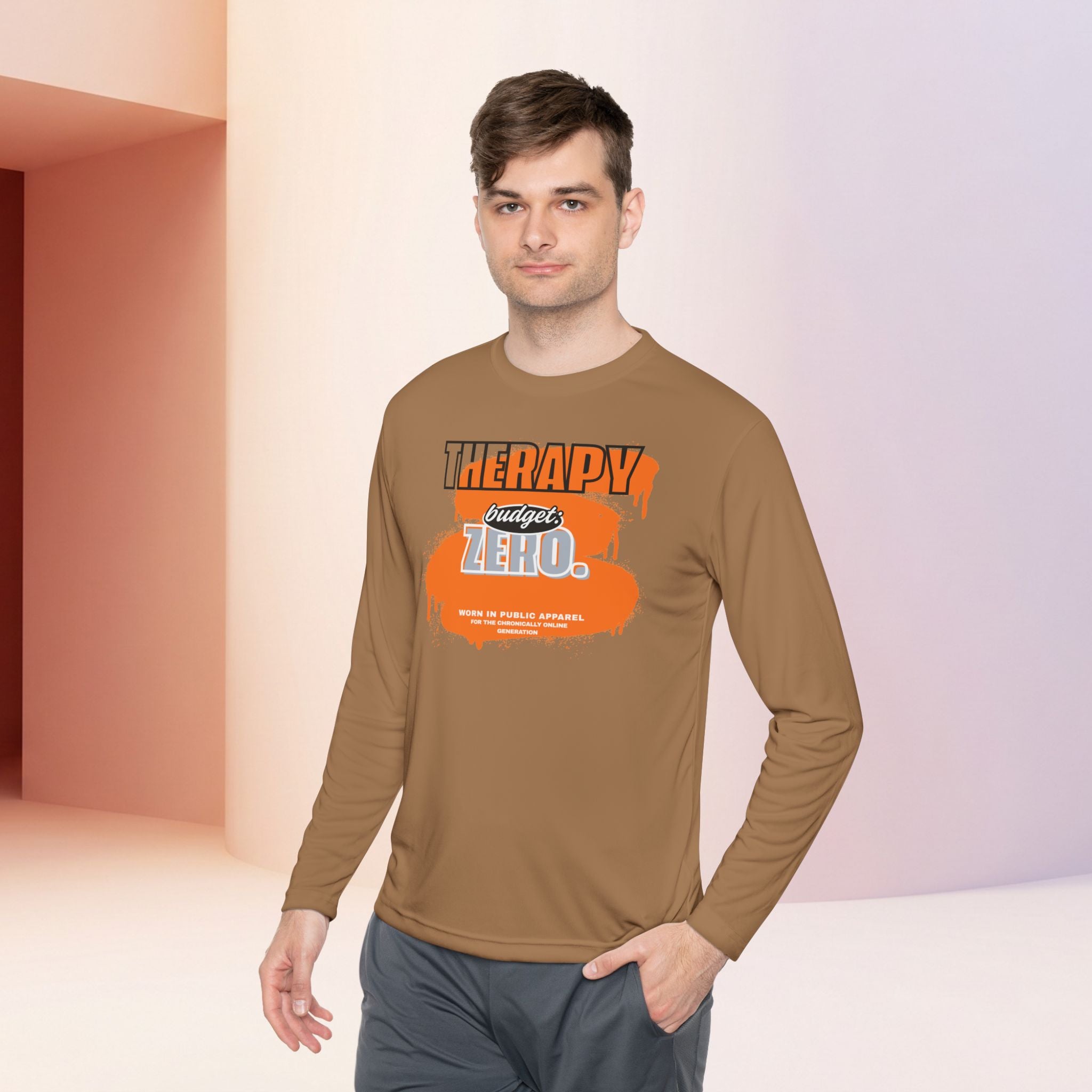 Therapy Budget Zero Long Sleeve Tee | Funny Mental Health Humor Shirt