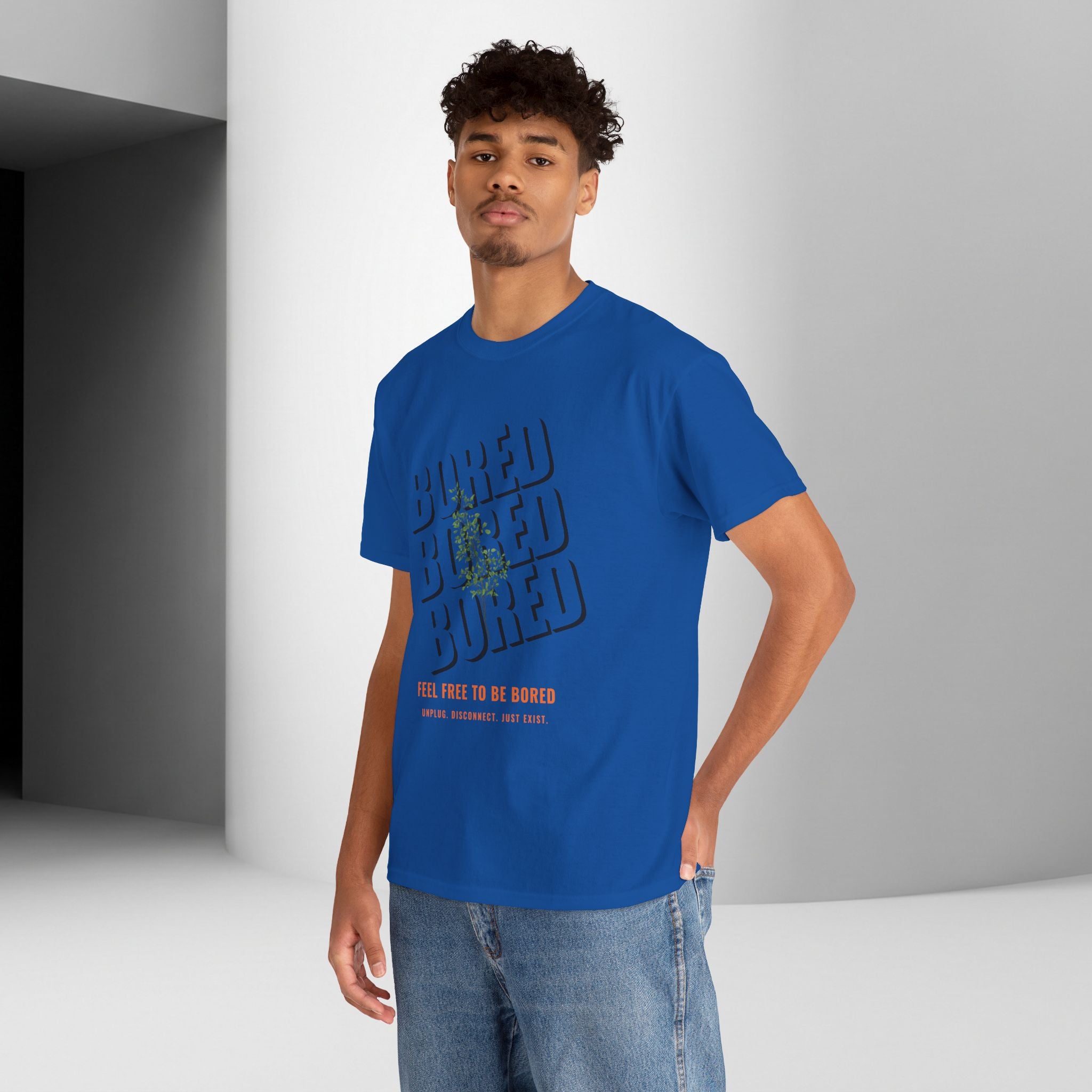 Unisex Botanical Tee — "Feel Free to Be Bored" Graphic T-Shirt