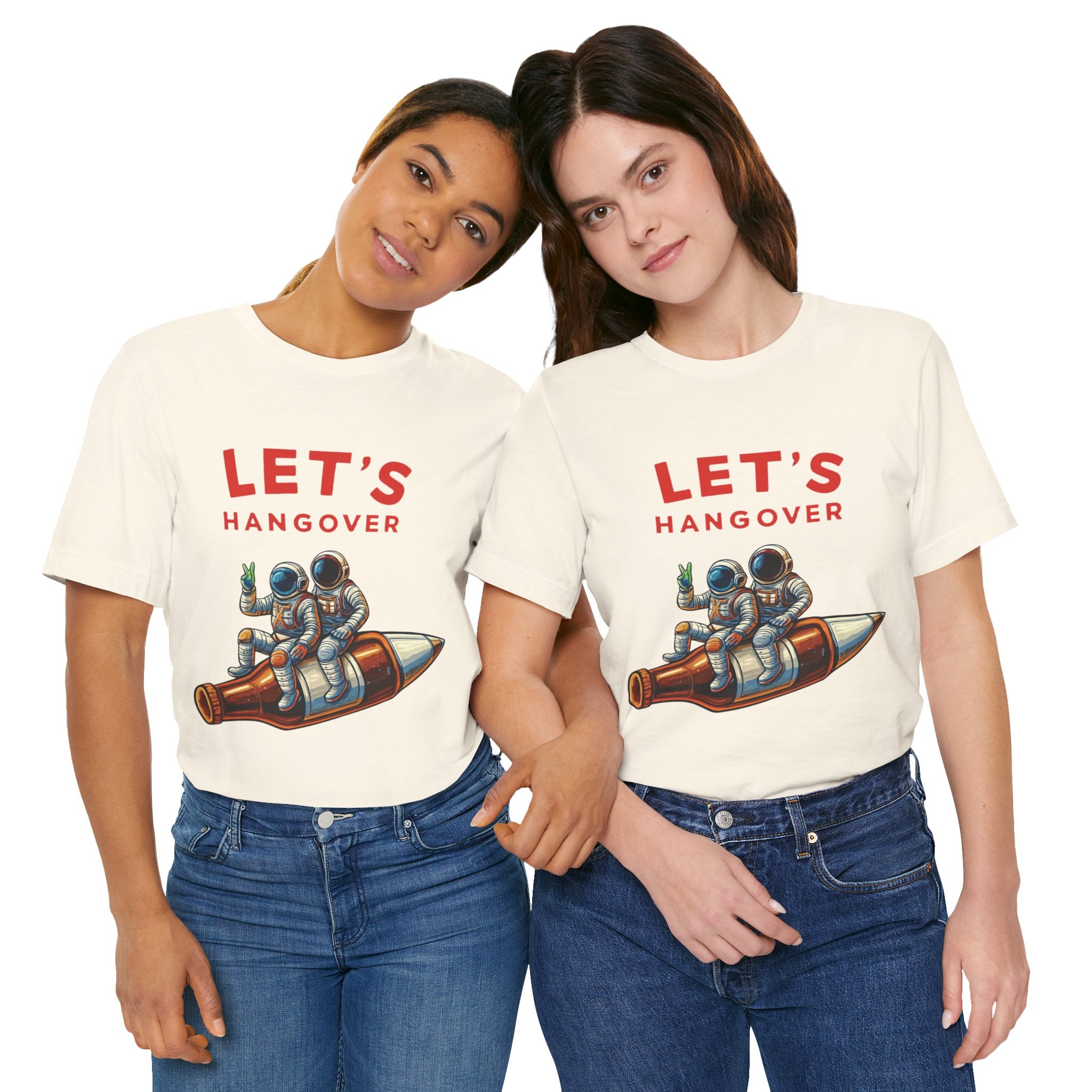 Let's Hangover Astronaut T-Shirt | Funny Space Beer Drinking Graphic Tee