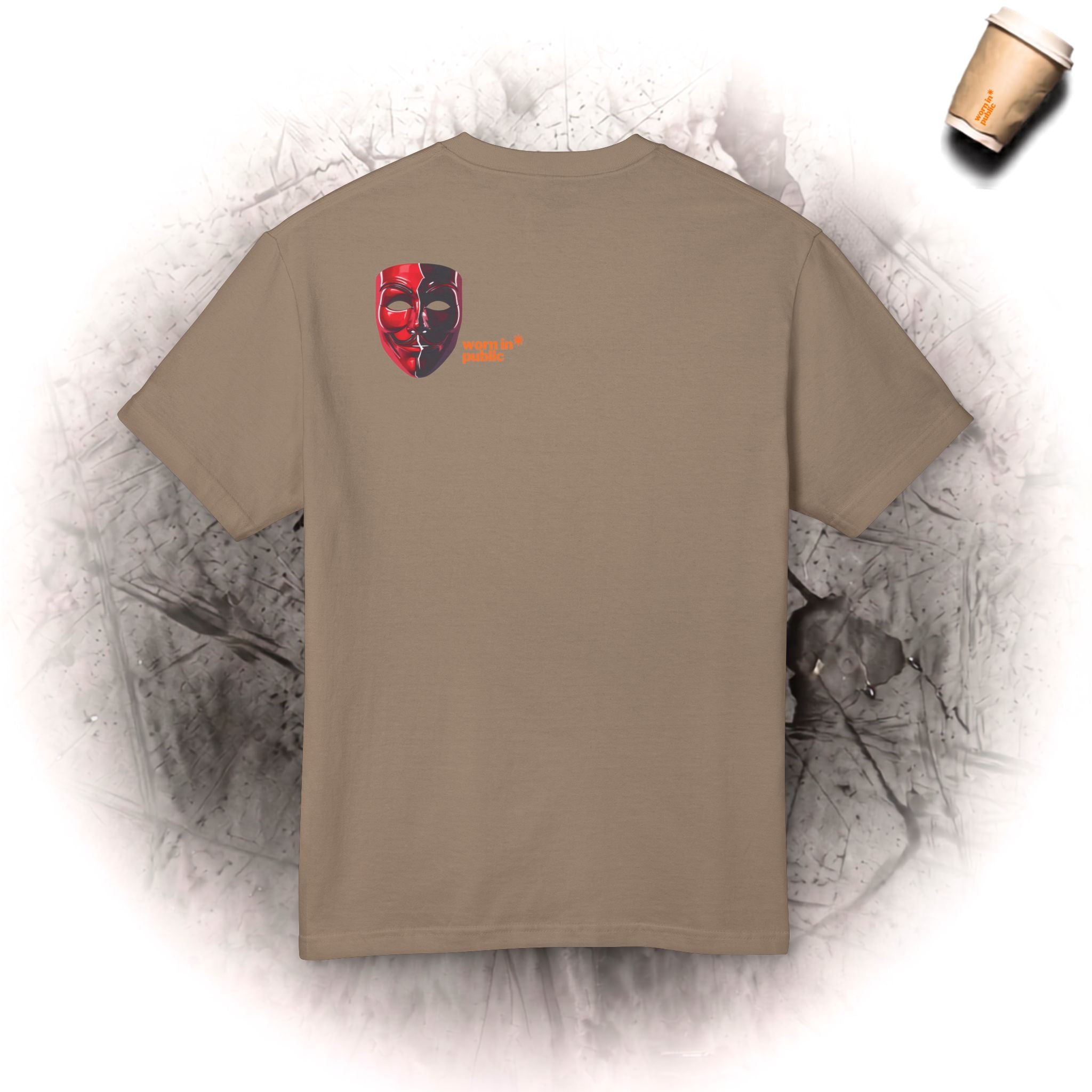 Hypocrisy Is Enemy Graphic Tee — Red Mask Statement T-Shirt