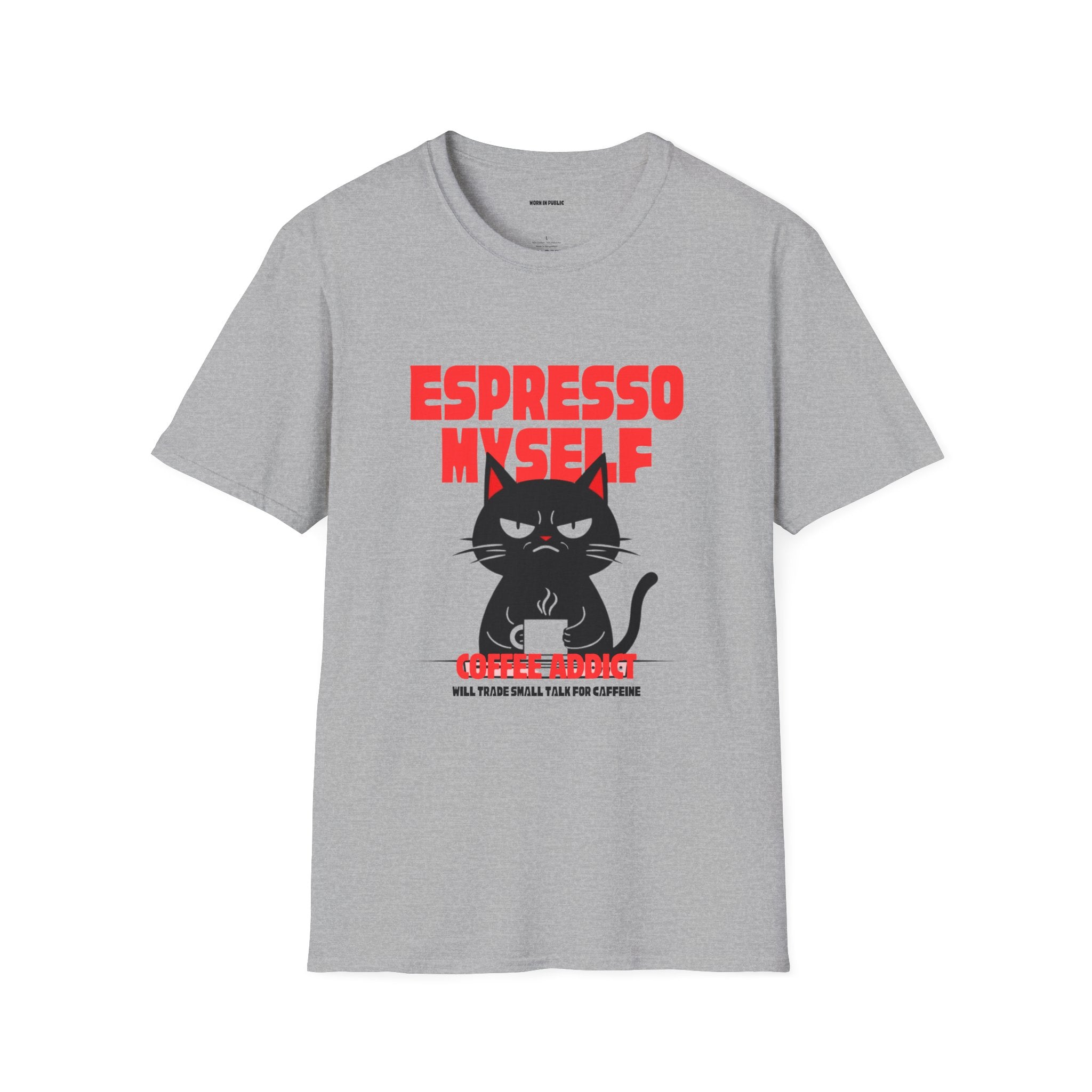 Espresso Myself Cat T-Shirt | Funny Coffee Addict Graphic Tee