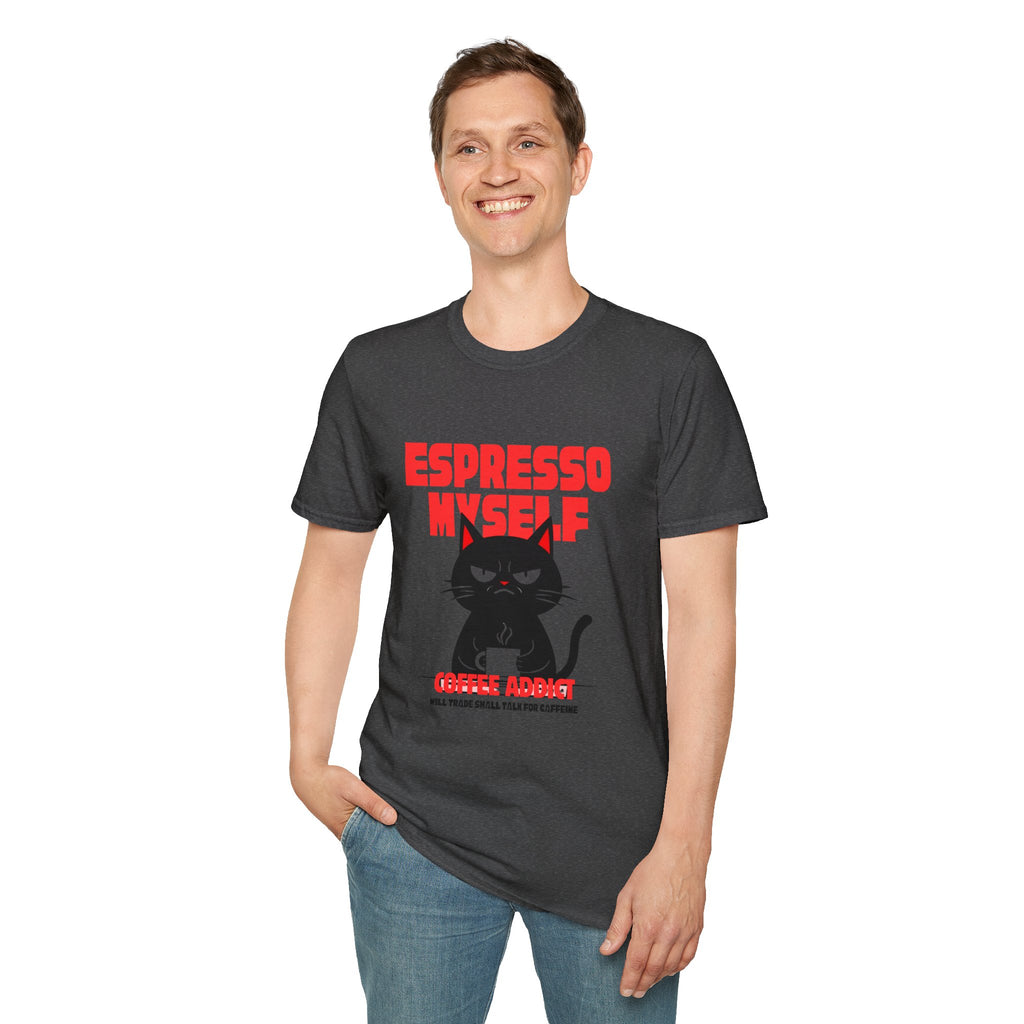 Espresso Myself Cat T-Shirt | Funny Coffee Addict Graphic Tee