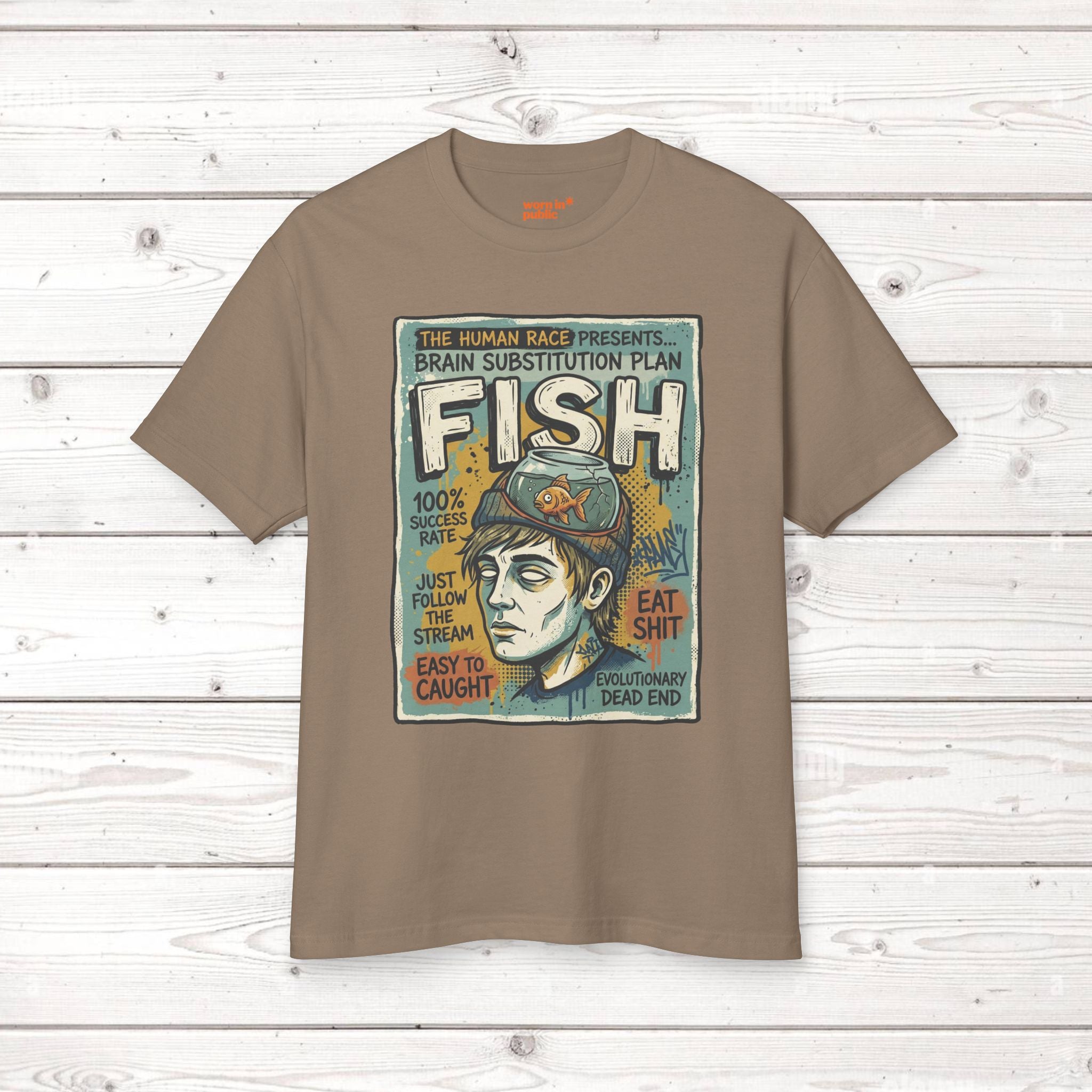 Fish Brain | Unisex Vintage Surreal Graphic Tee