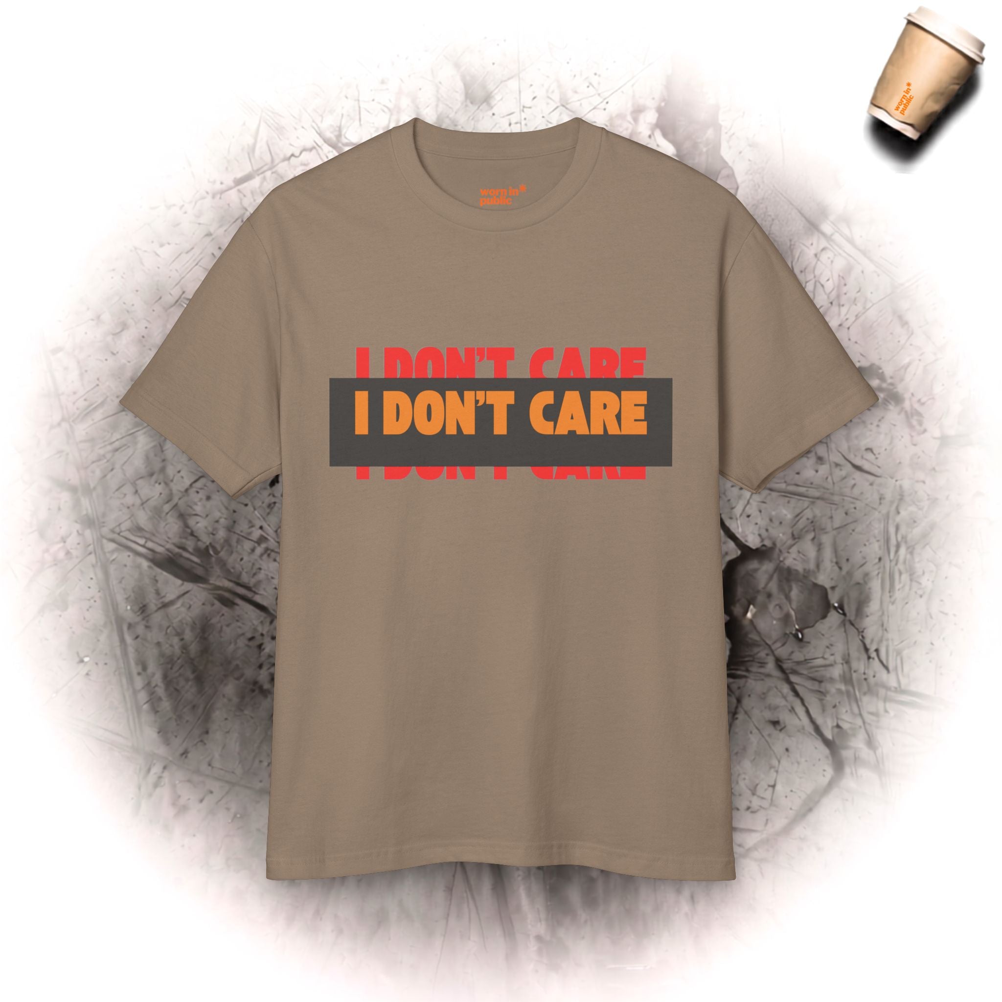 T-Shirt mit „I Don't Care“-Aufdruck | Statement-Shirt mit „I DON'T CARE“-Print
