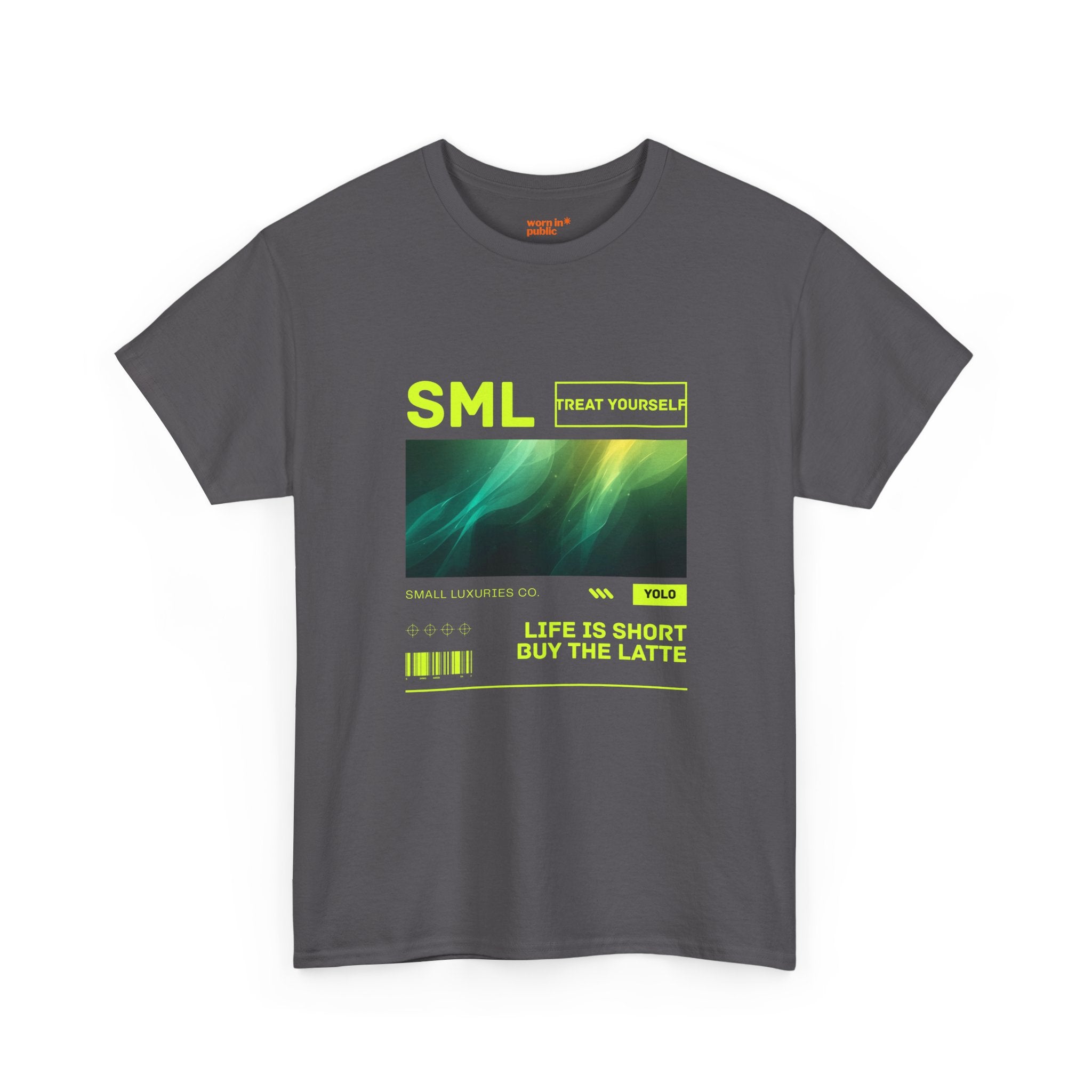 Luxuries of Life Neon Abstract Wave T-Shirt | Barcode Graphic Tee
