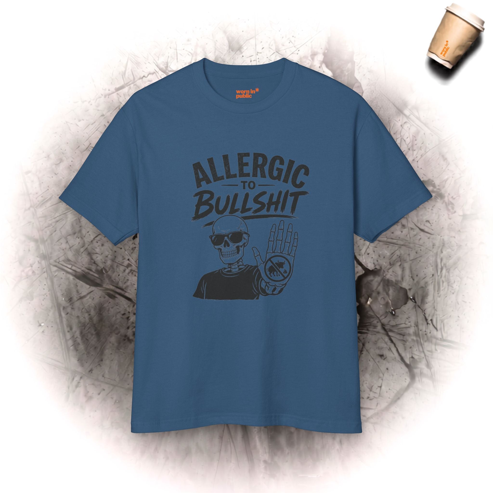 Allergic to Bullshit Unisex Tee — Graphic Skull Hand Tee