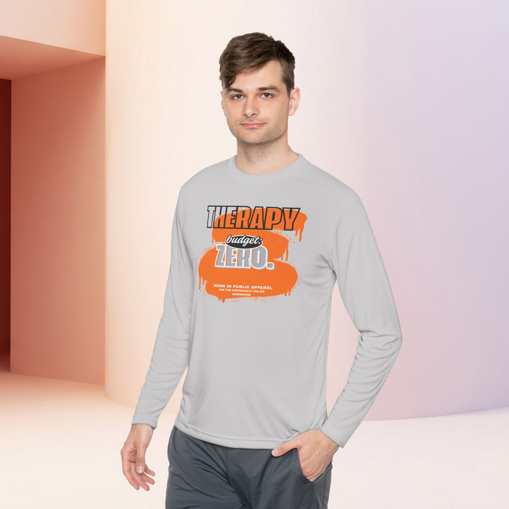 Therapy Budget Zero Long Sleeve Tee | Funny Mental Health Humor Shirt