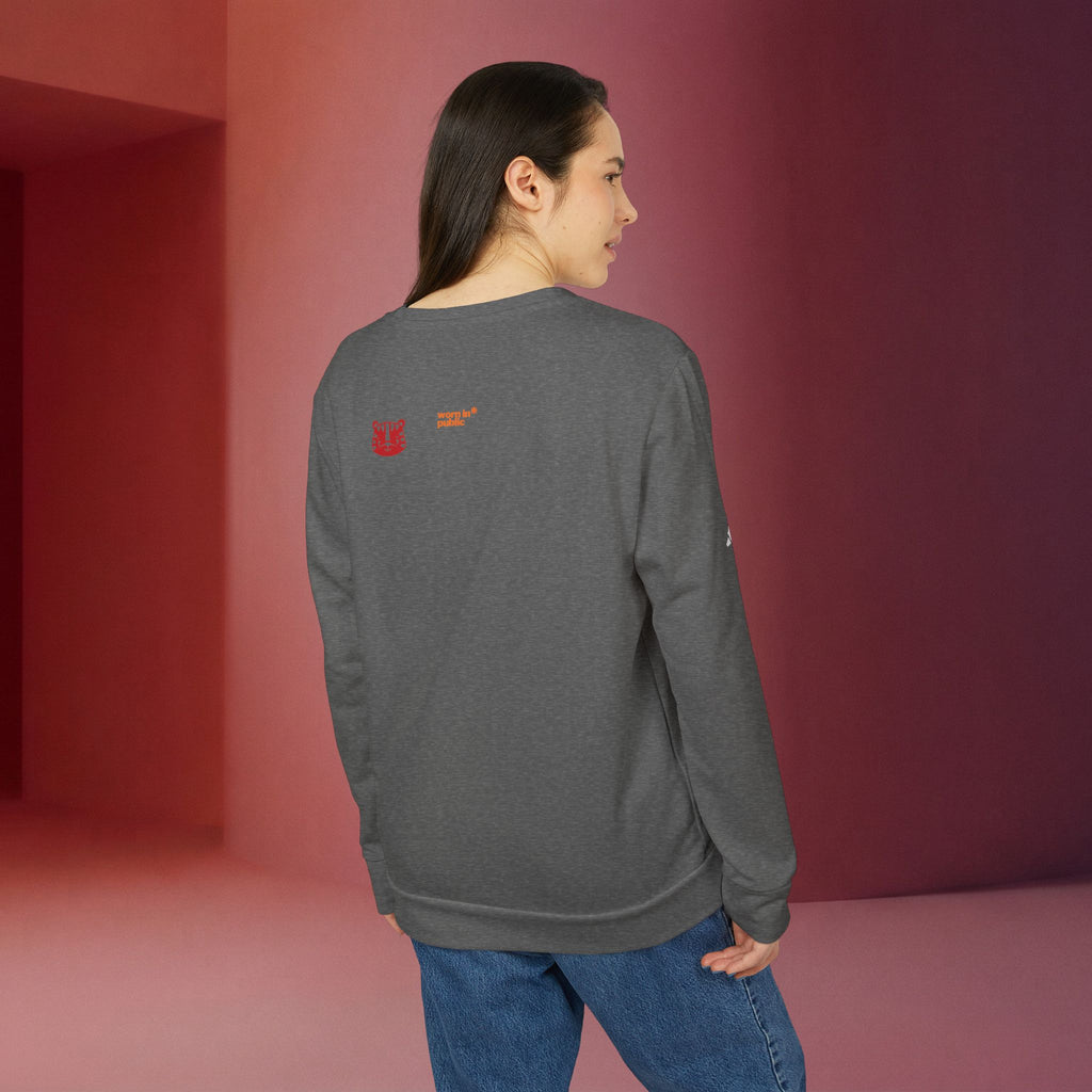 For a Wolf Crewneck Sweatshirt | Red Graphic Fleece Pullover