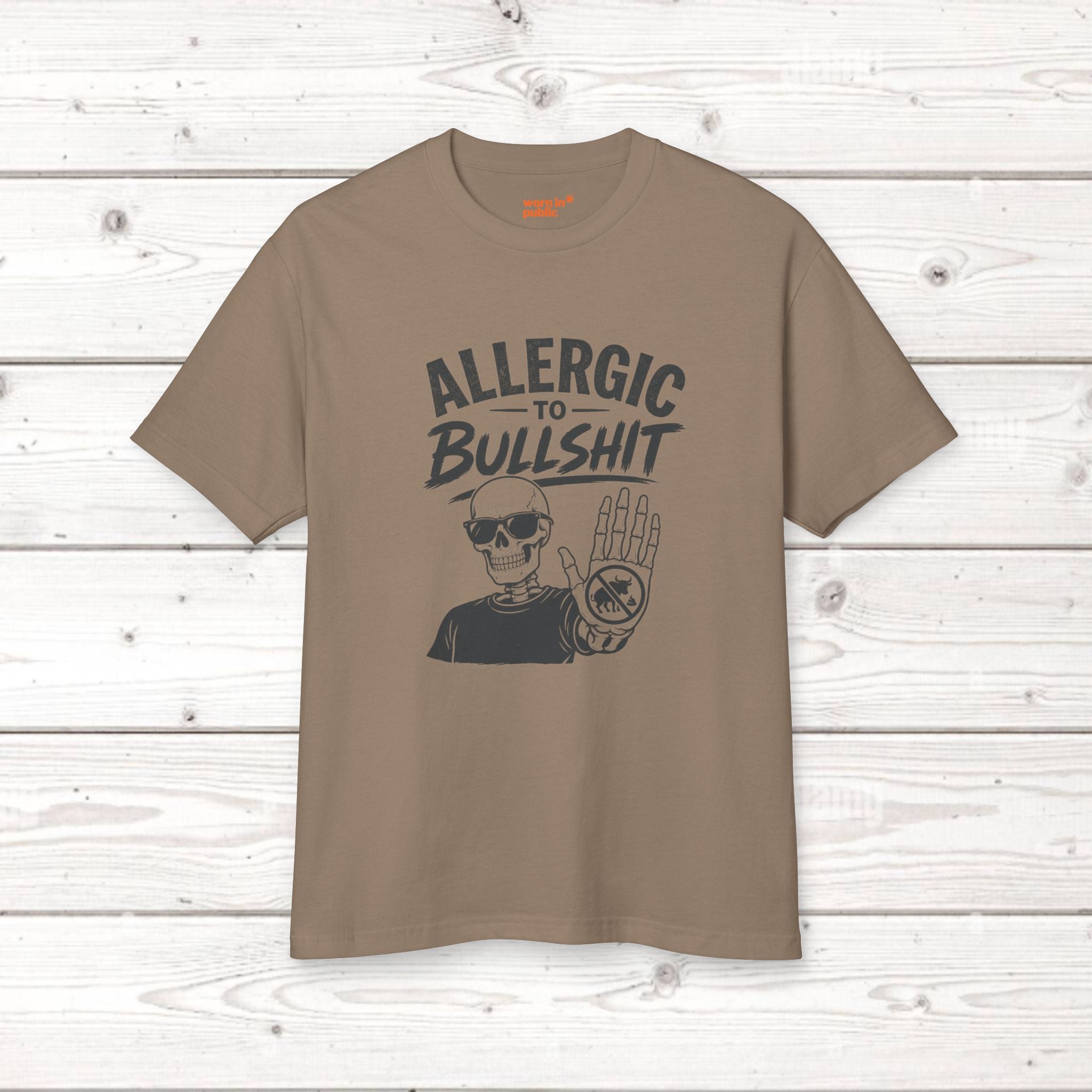 Allergic to Bullshit Unisex Tee — Graphic Skull Hand Tee