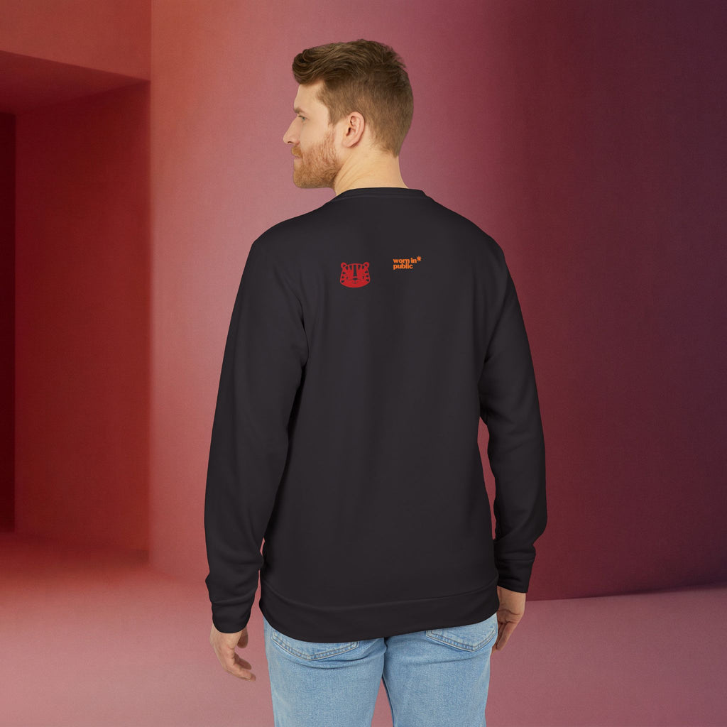 For a Wolf Crewneck Sweatshirt | Red Graphic Fleece Pullover