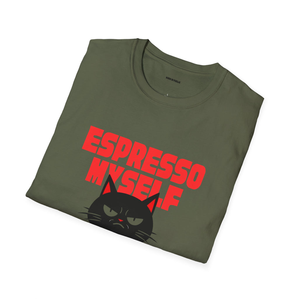 Espresso Myself Cat T-Shirt | Funny Coffee Addict Graphic Tee