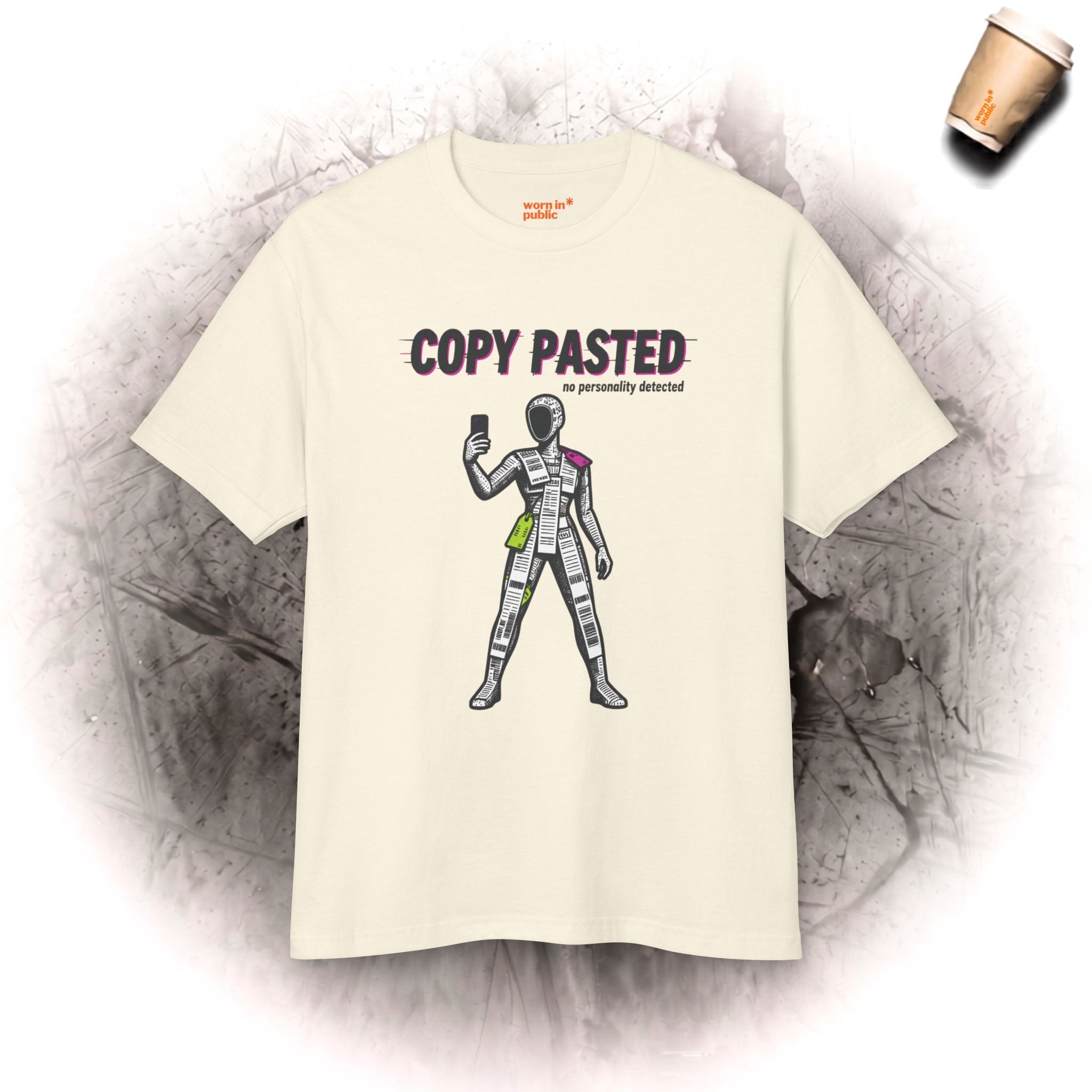 Copy Pasted Unisex T-Shirt | Sarkastisches Anti-Trend Grafik-T-Shirt