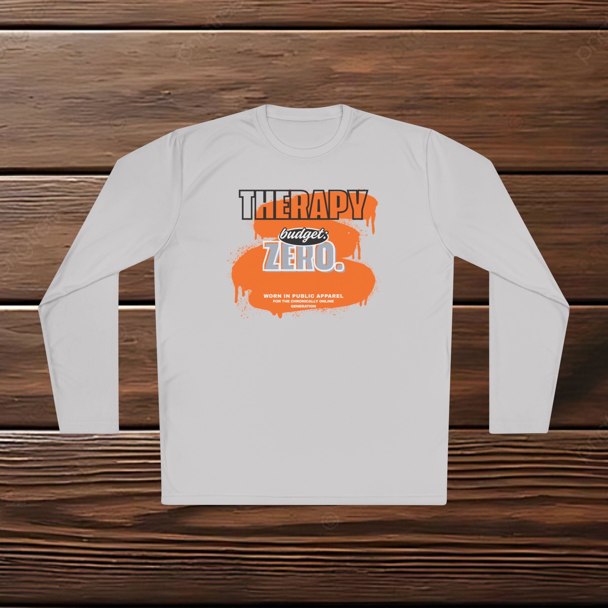 Therapy Budget Zero Long Sleeve Tee | Funny Mental Health Humor Shirt