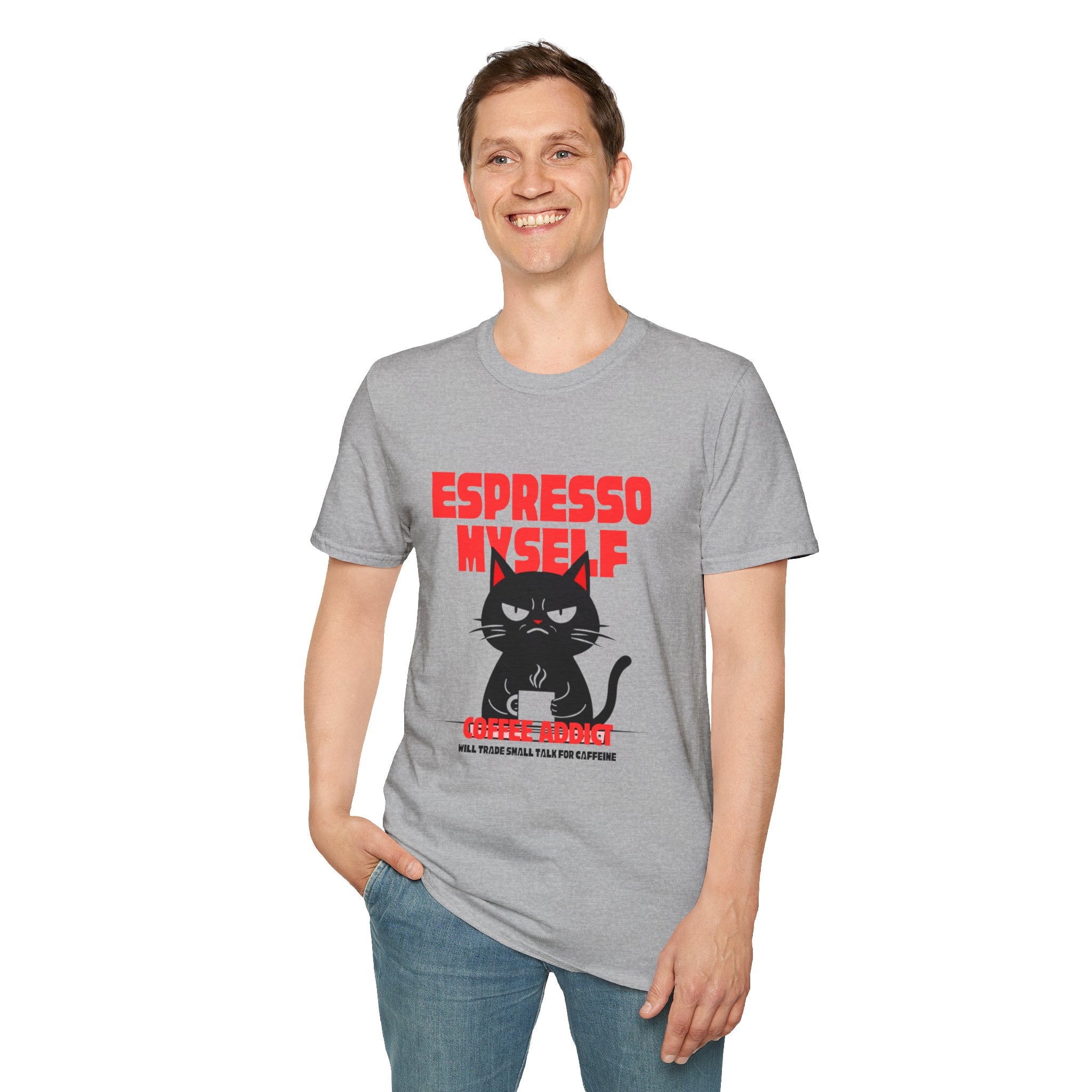 Espresso Myself Cat T-Shirt | Funny Coffee Addict Graphic Tee