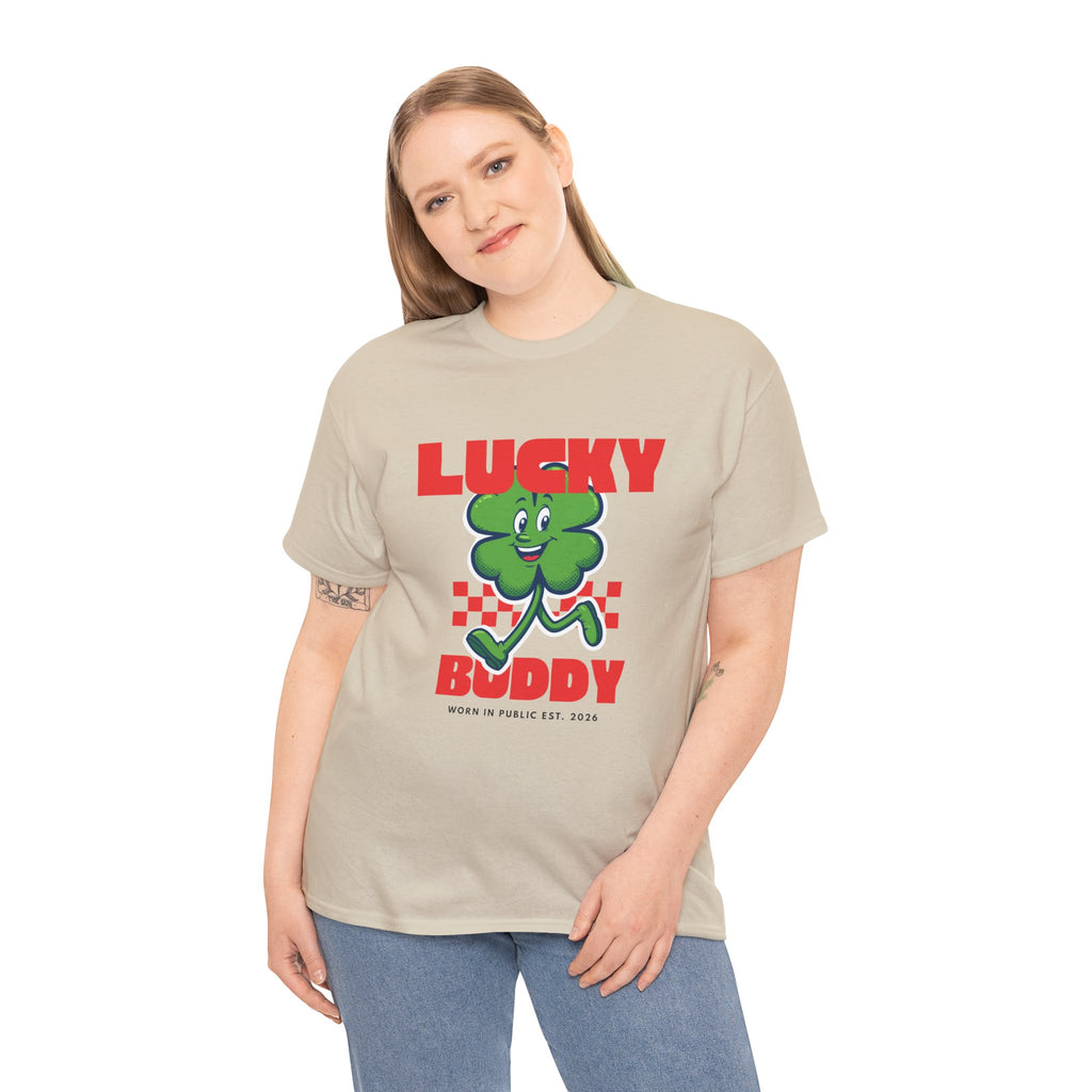 Lucky Buddy Clover T-Shirt | Retro Checker St. Patrick's Day Graphic Tee