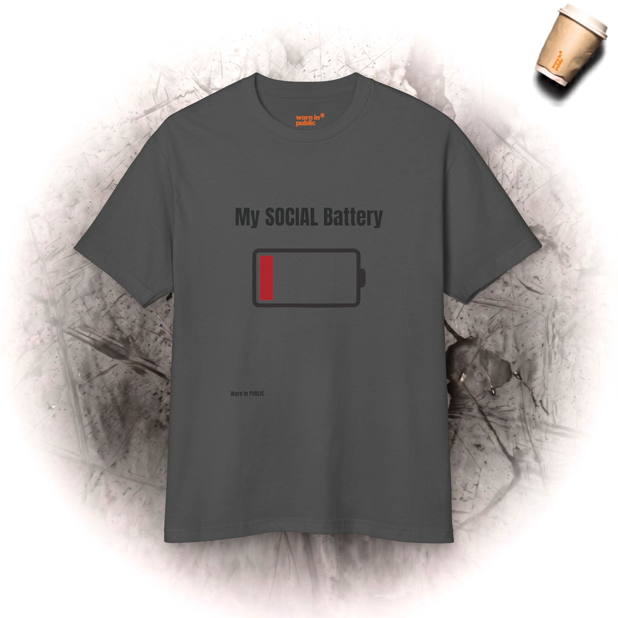 My Social Battery | Low Power Mode Graphic Tee for Introverts Running on Empty