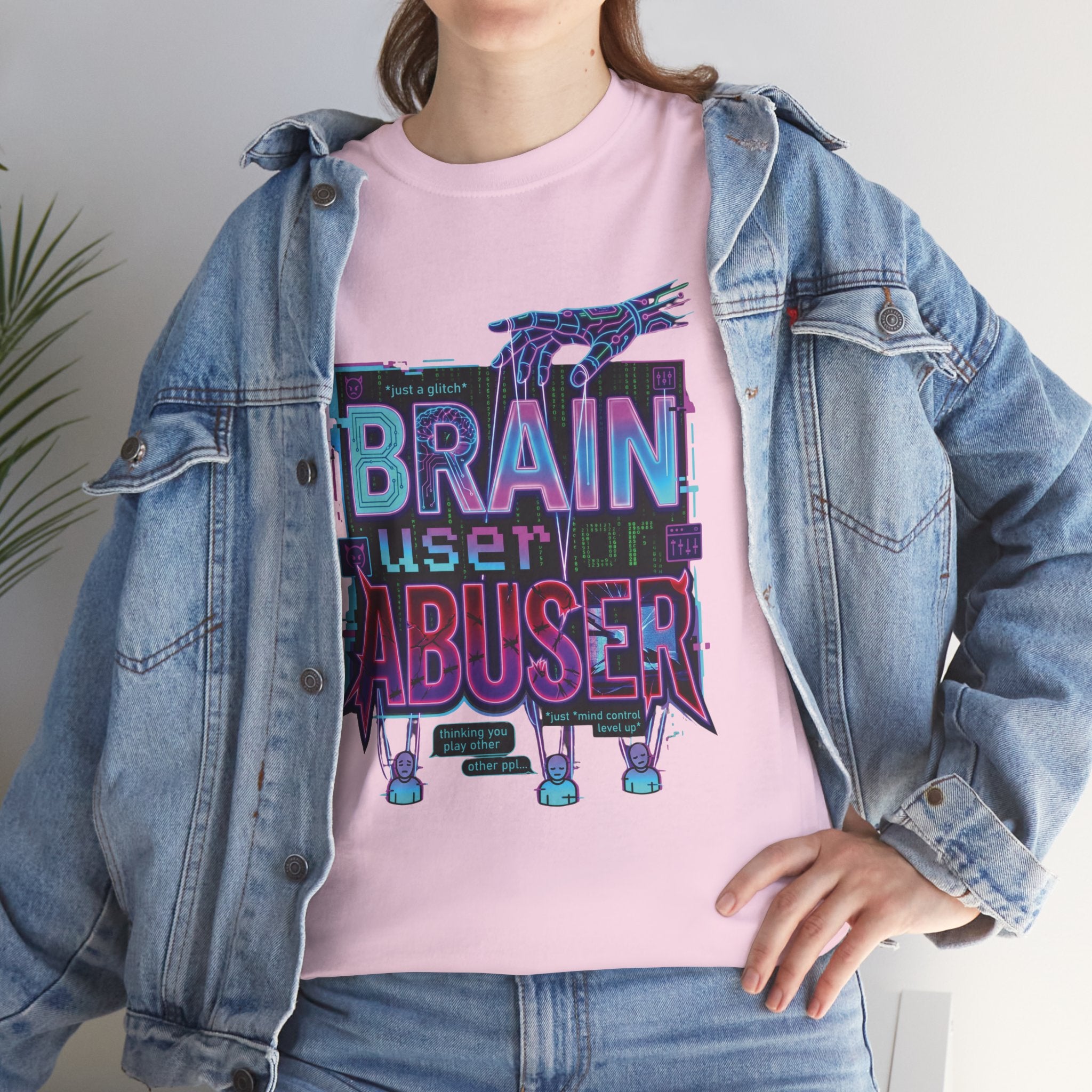 Brain User or Abuser GEN Z Unisex Tee — Retro Cyberpunk "Use Your Brain" Graphic T-Shirt