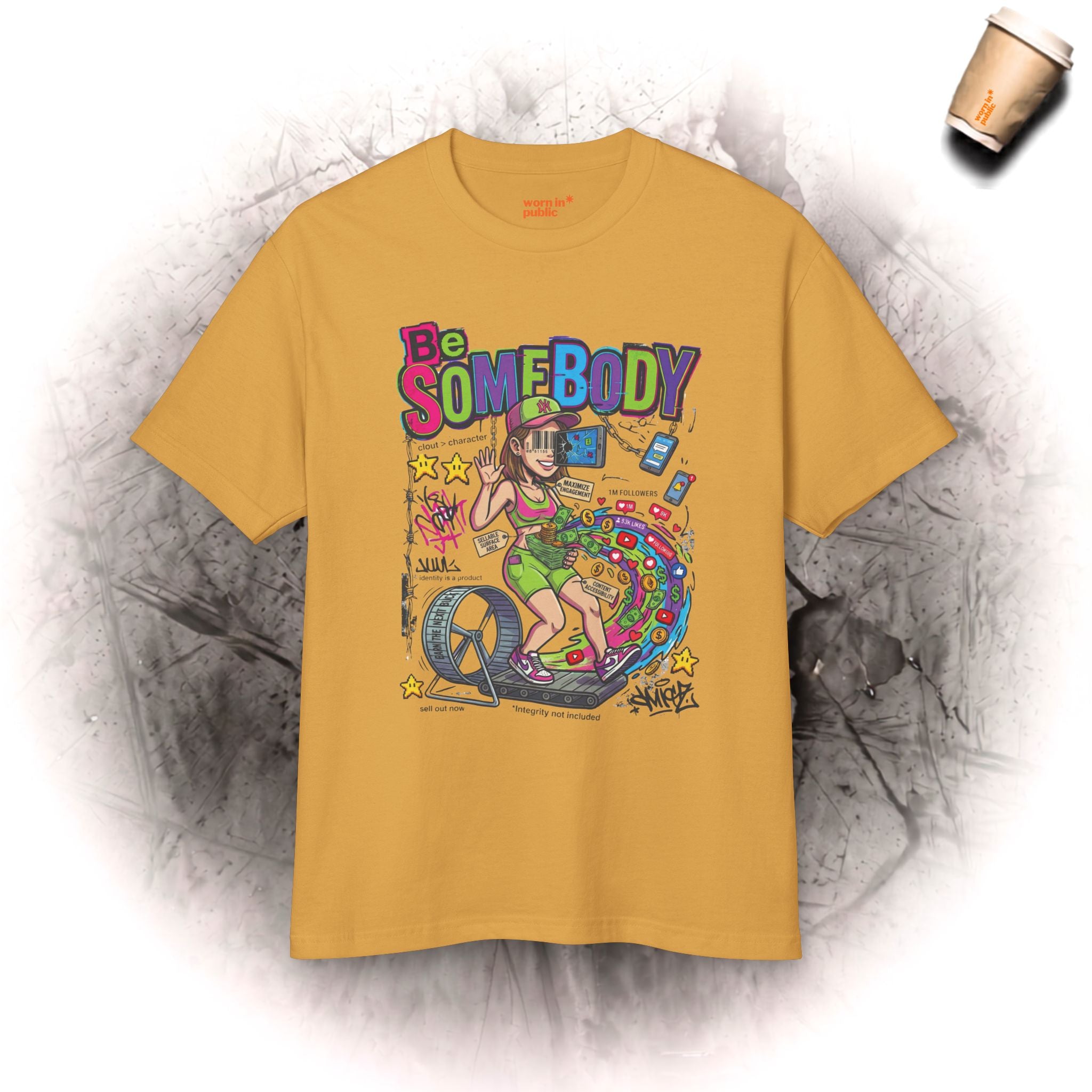 Sei Jemand | Sarkastisches Cartoon-T-Shirt für Damen im Vintage-Stil