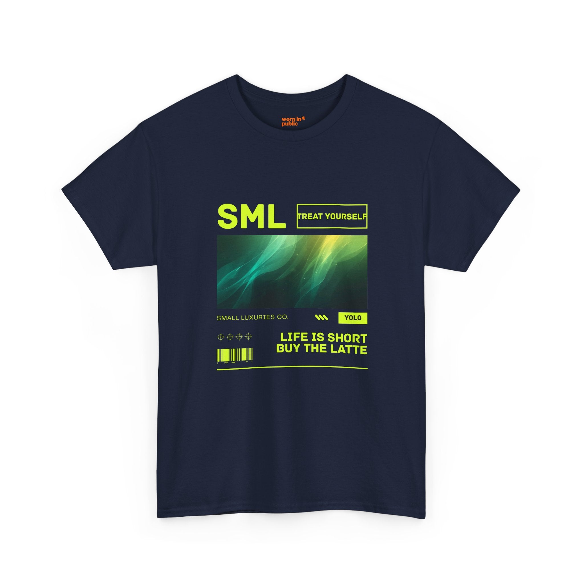 Luxuries of Life Neon Abstract Wave T-Shirt | Barcode Graphic Tee