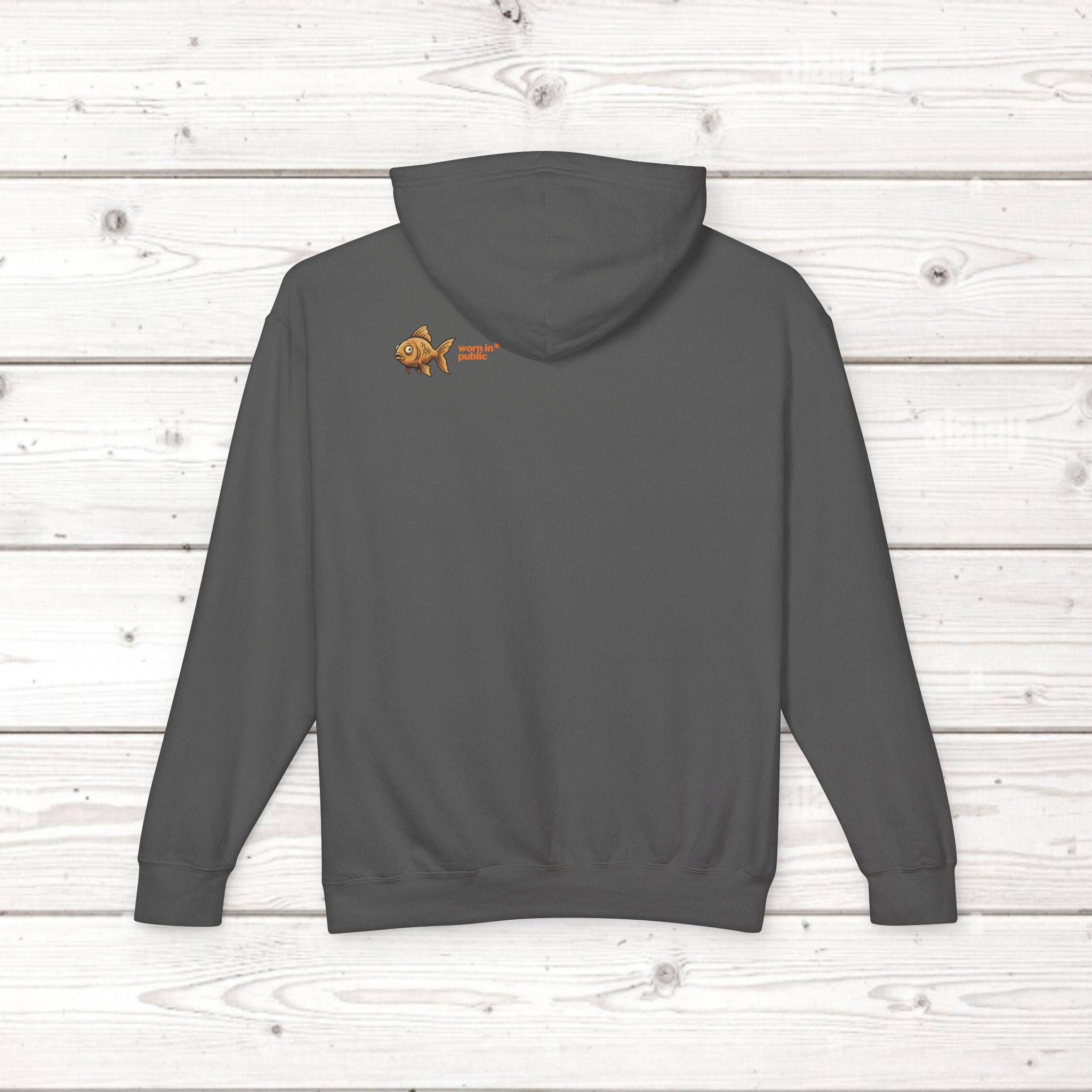 Fish Brain Substitution Plan Hoodie — Vintage Unisex Surreal Graphic Pullover