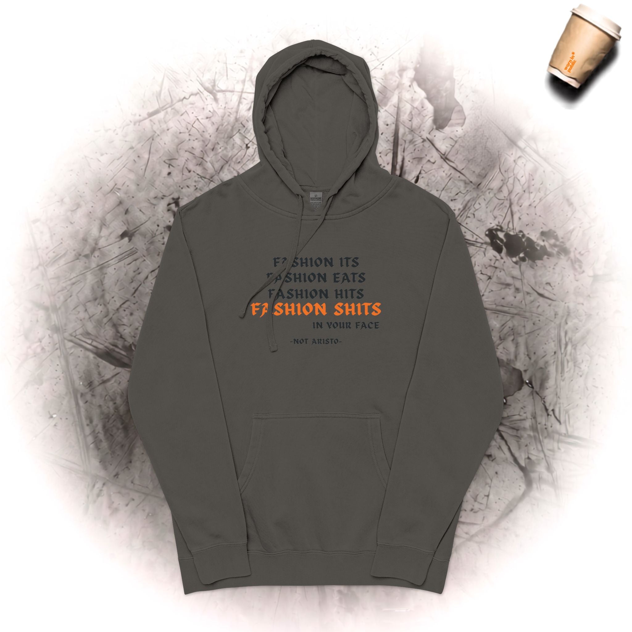 Fashion SHITS Hoodie | Minimalistischer „Crate“-Grafik-Pullover in Vintage-Waschung