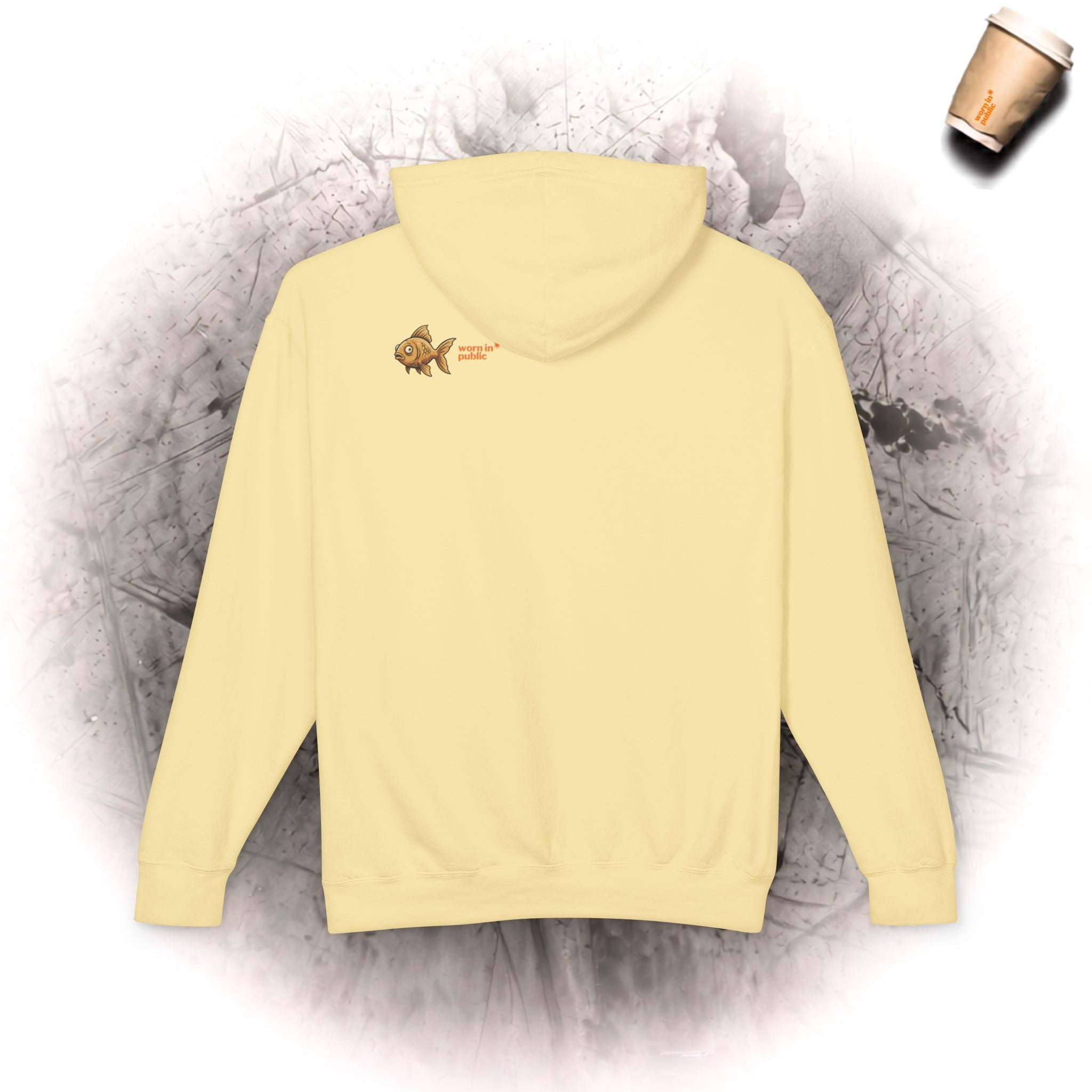 Kapuzenpullover „Fischhirn-Ersatzplan“ – Vintage Unisex Surrealistisches Grafik-Sweatshirt