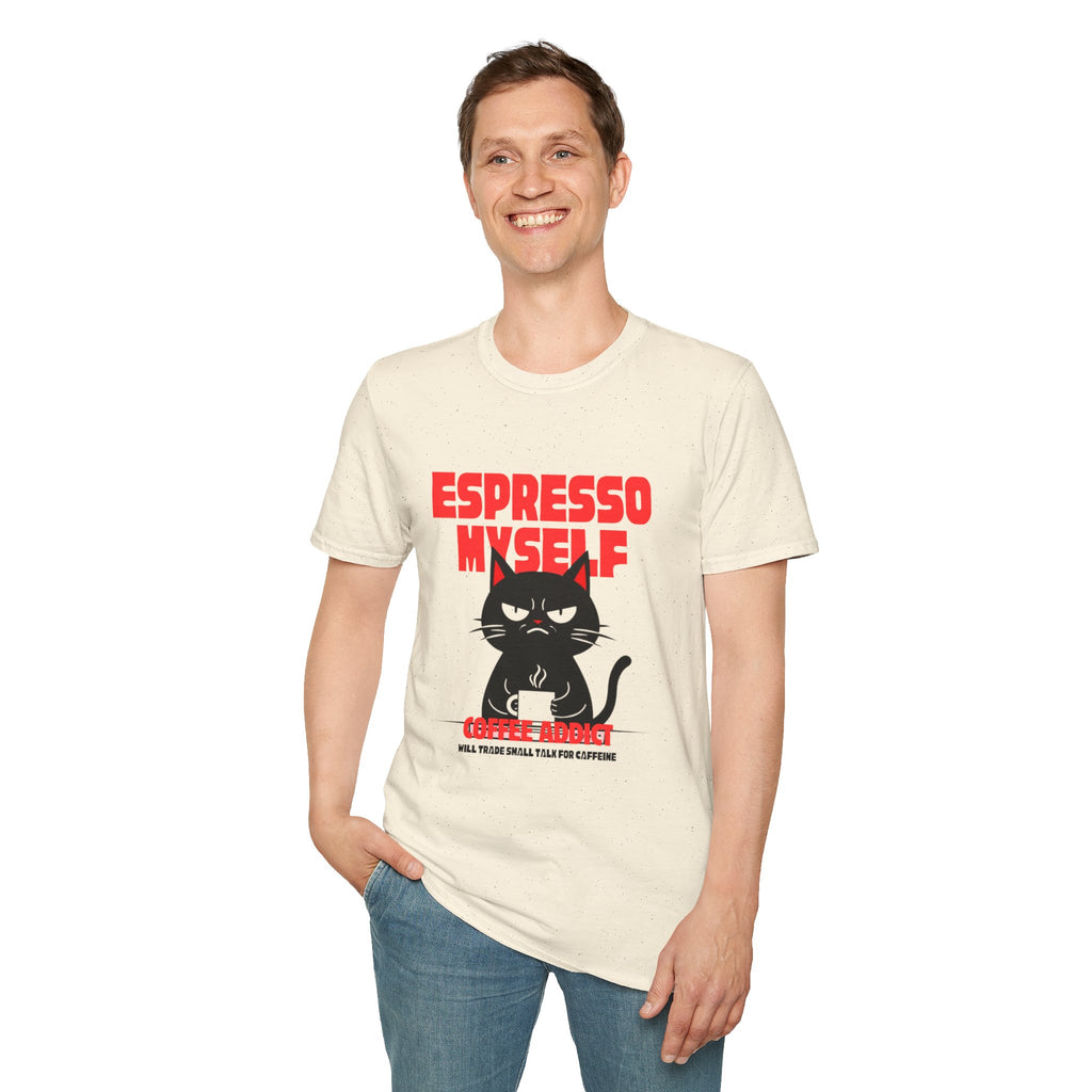 Espresso Myself Cat T-Shirt | Funny Coffee Addict Graphic Tee
