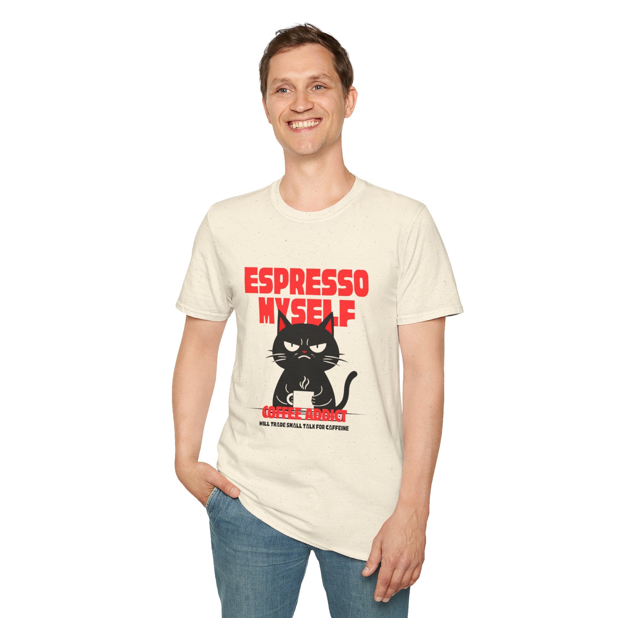 Espresso Myself Cat T-Shirt | Funny Coffee Addict Graphic Tee