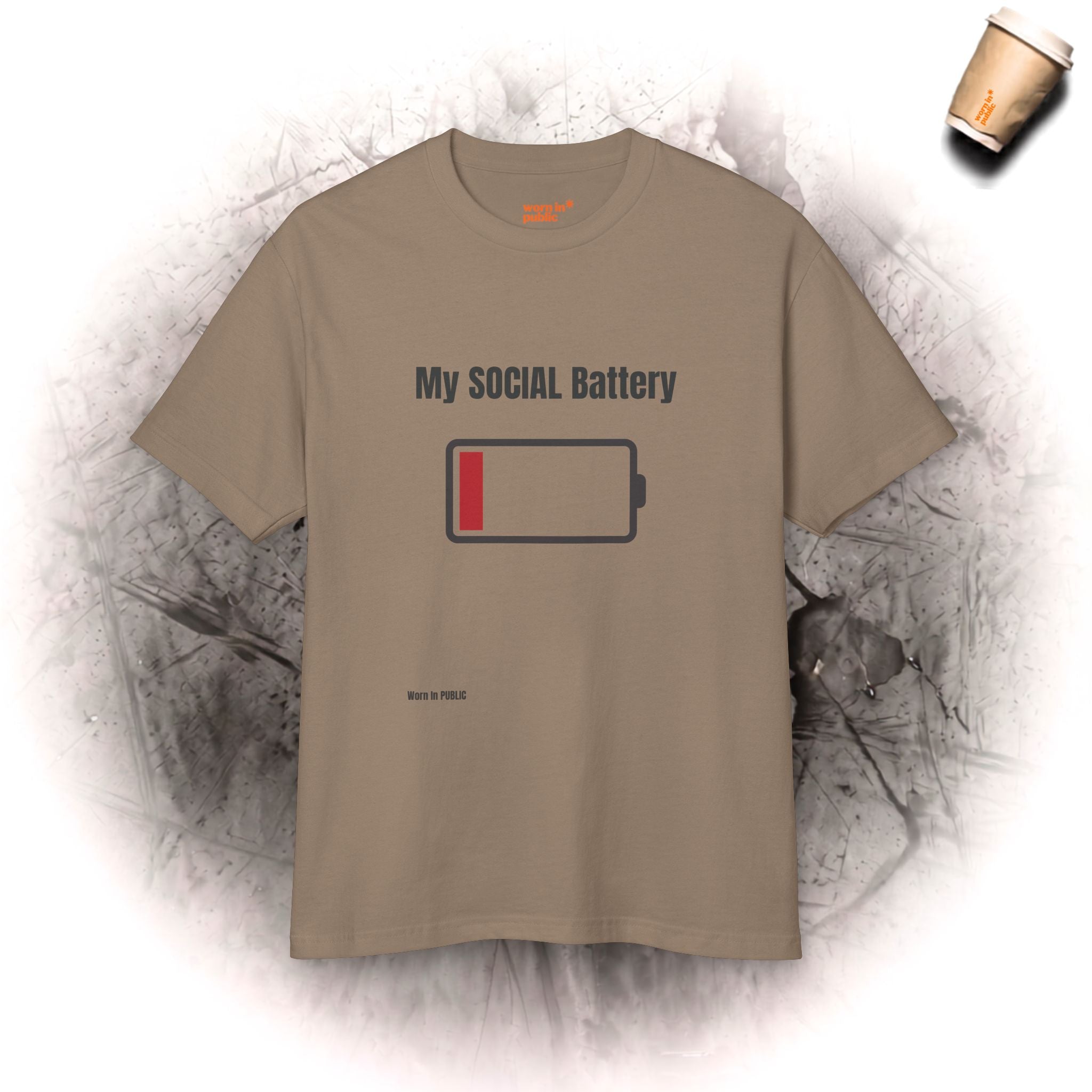 My Social Battery | Low Power Mode Graphic Tee for Introverts Running on Empty
